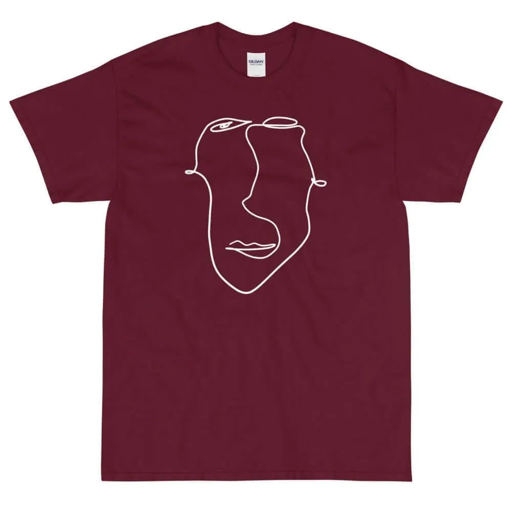 Abstract Minimal Line Art Drawing of a Face 10012020 Men's Classic Fit Short Sleeve T-Shirt