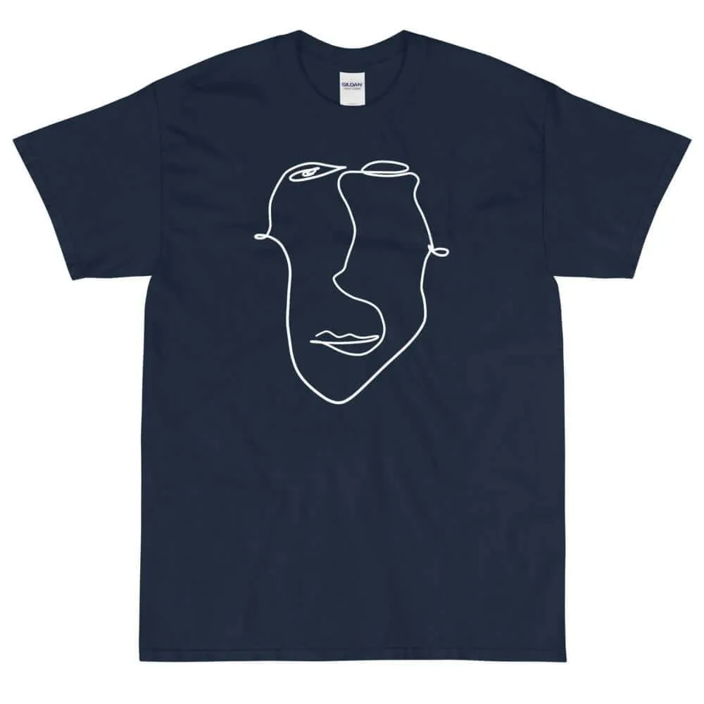 Abstract Minimal Line Art Drawing of a Face 10012020 Men's Classic Fit Short Sleeve T-Shirt