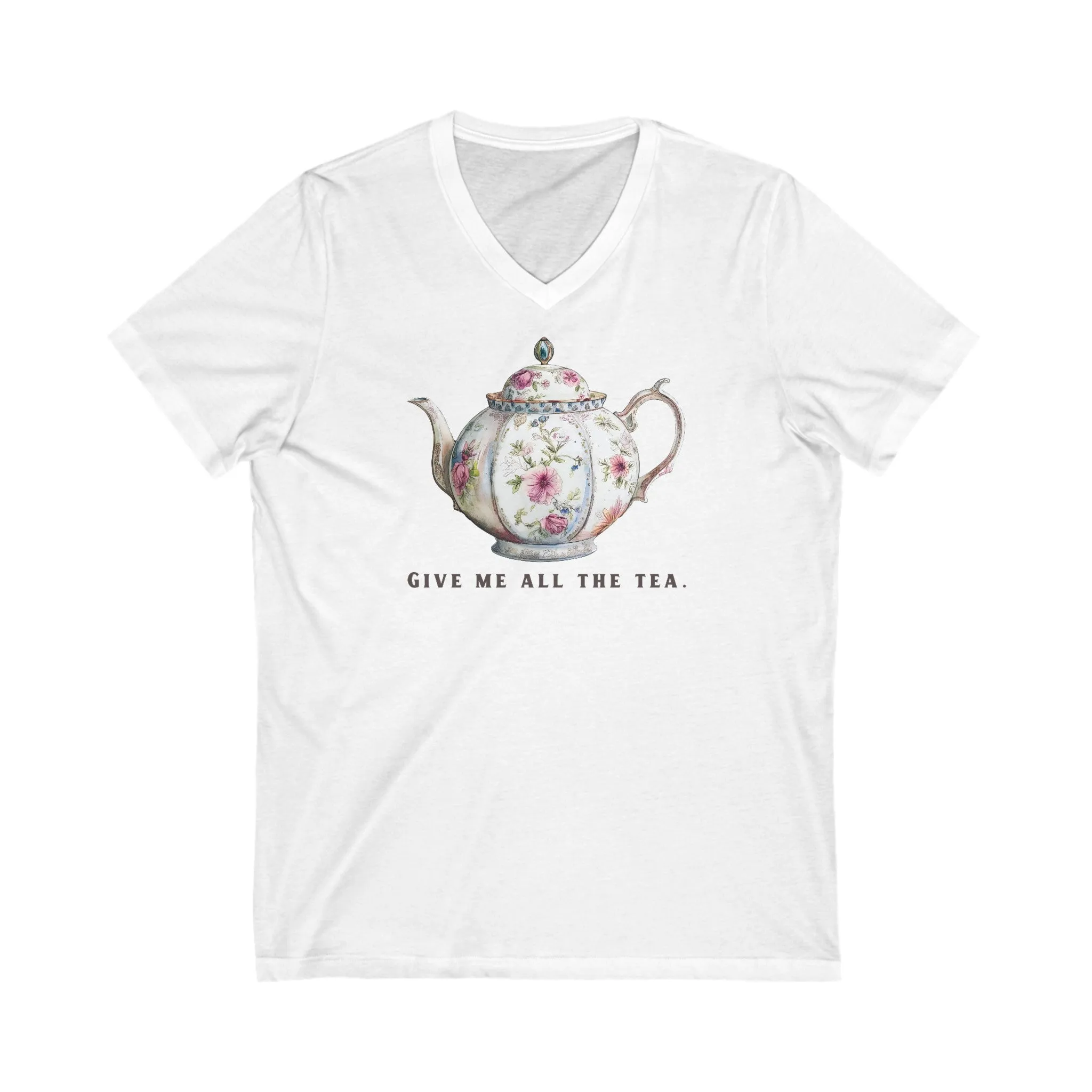 All The Tea Unisex Jersey Short Sleeve V-Neck Tee