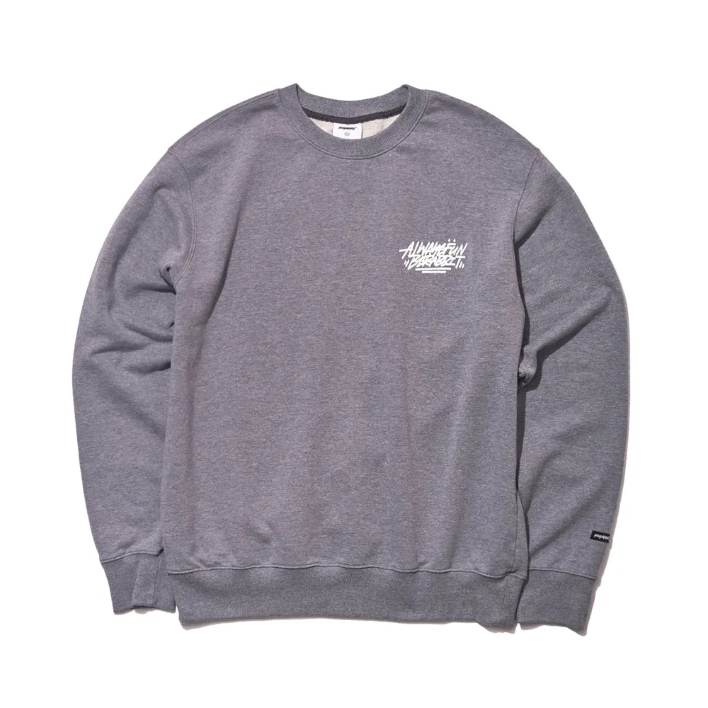 ALWAYS BEAR RABBIT WELCOME DRY SWEAT SHIRT DARK GRAY