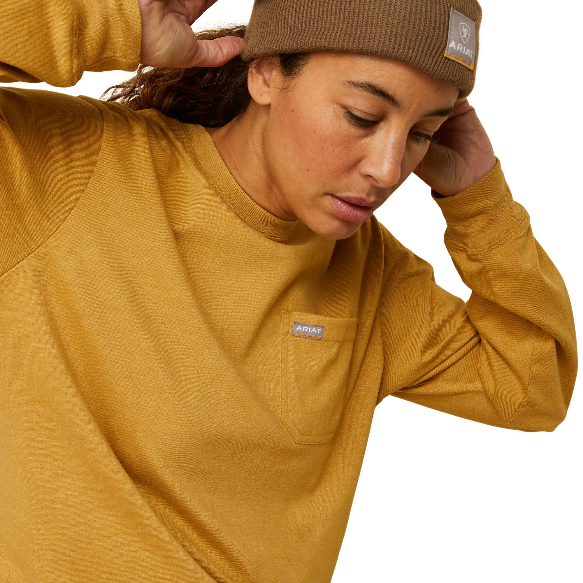 Ariat Ladies Rebar Cotton Strong Arrow Antelope Heather T-Shirt 10046410
