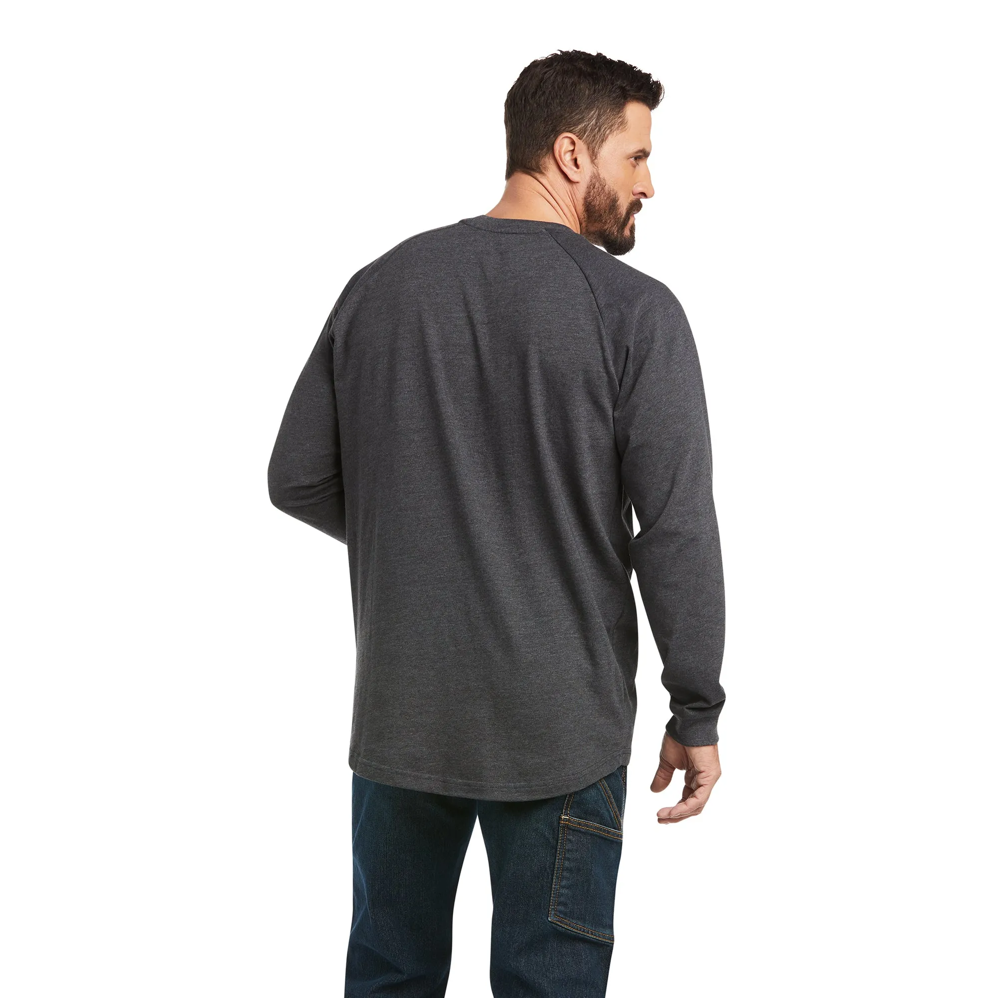 Ariat Men's Rebar CottonStrong™ Charcoal & Lime Work T-Shirt 10037642