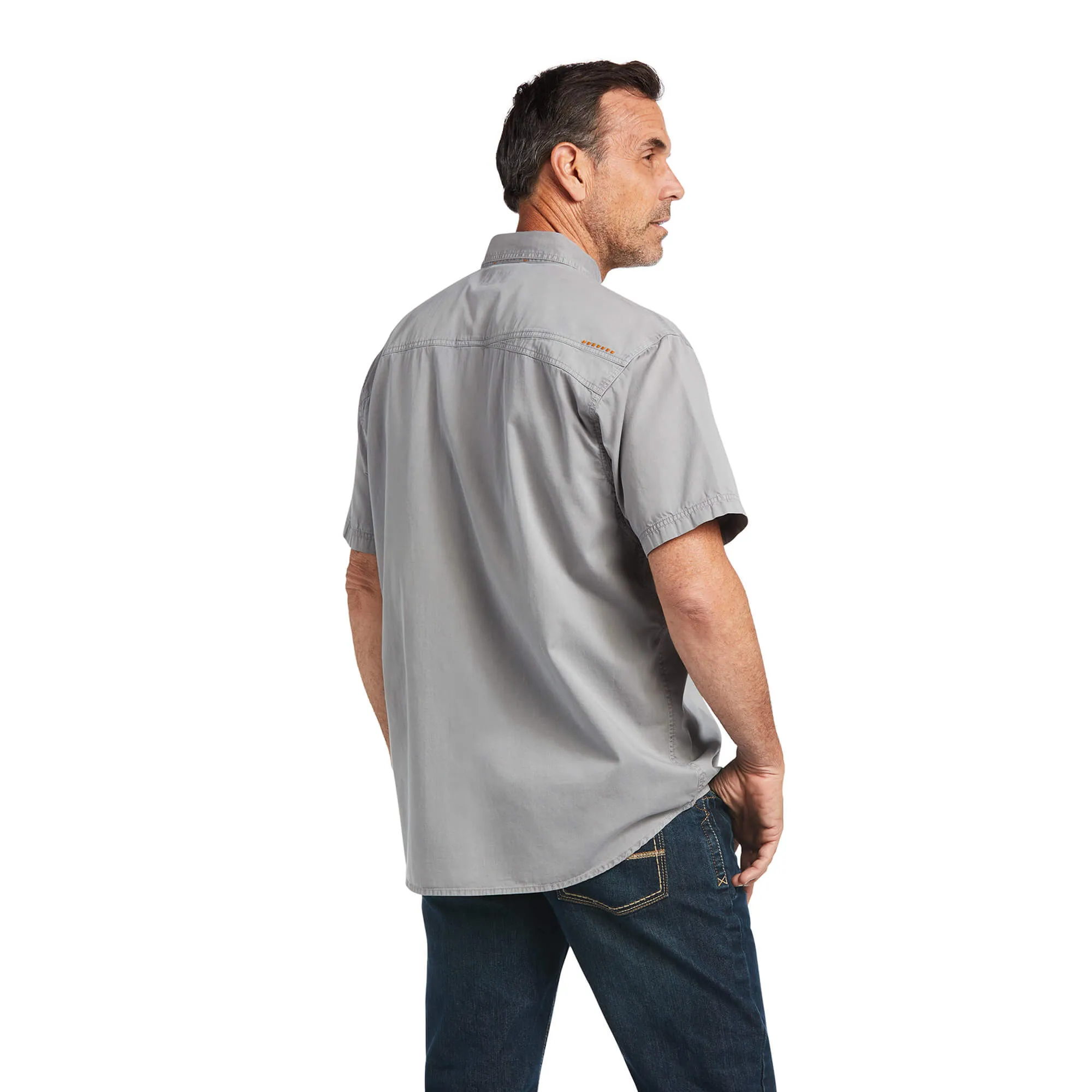 Ariat® Men's Rebar Washed Twill Silver Fox Work Shirt 10039482
