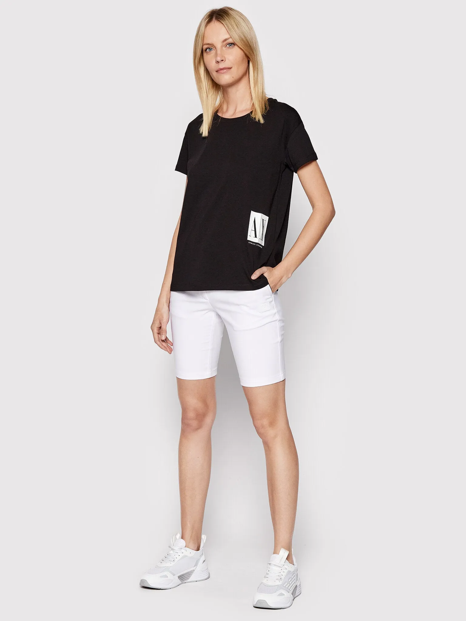 Armani Exchange women Black Regular fit Tshirt