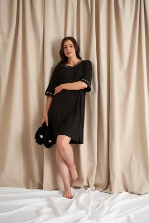 Bamboo Classic Tee Dress in Black