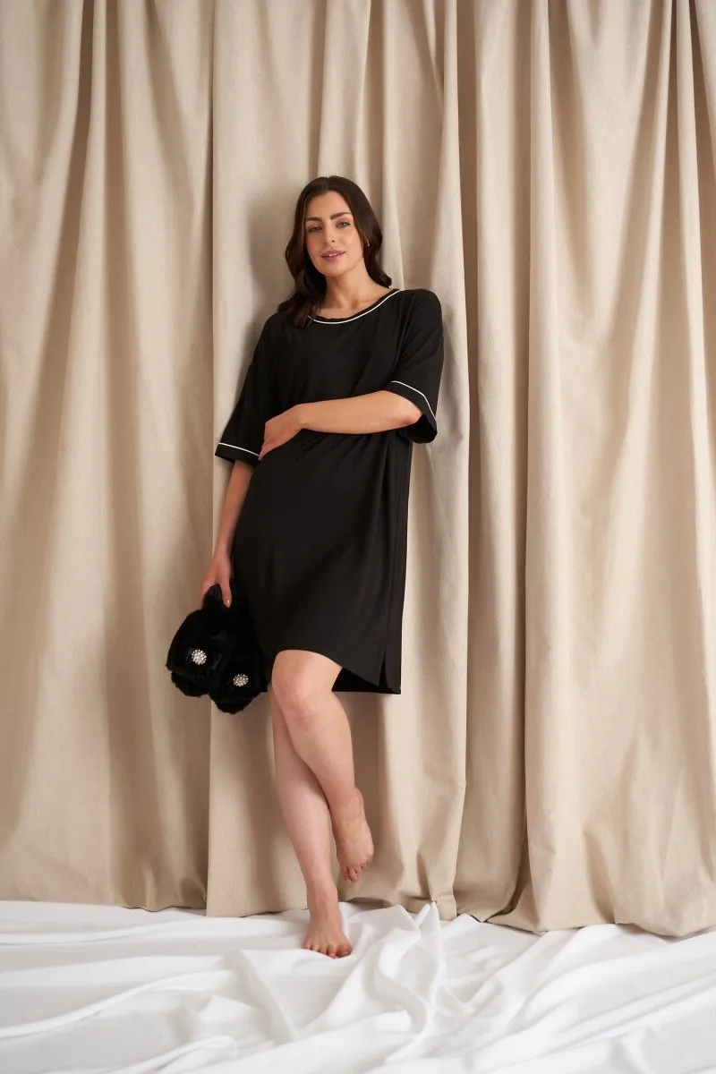 Bamboo Classic Tee Dress in Black