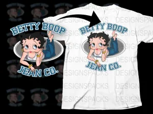 Betty Boop Jean Co Graphic Unisex Png Digital Download