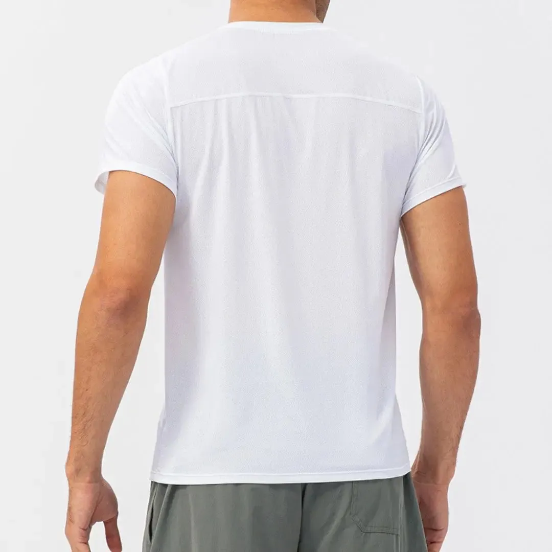Black light material short sleeve t-shirts for men