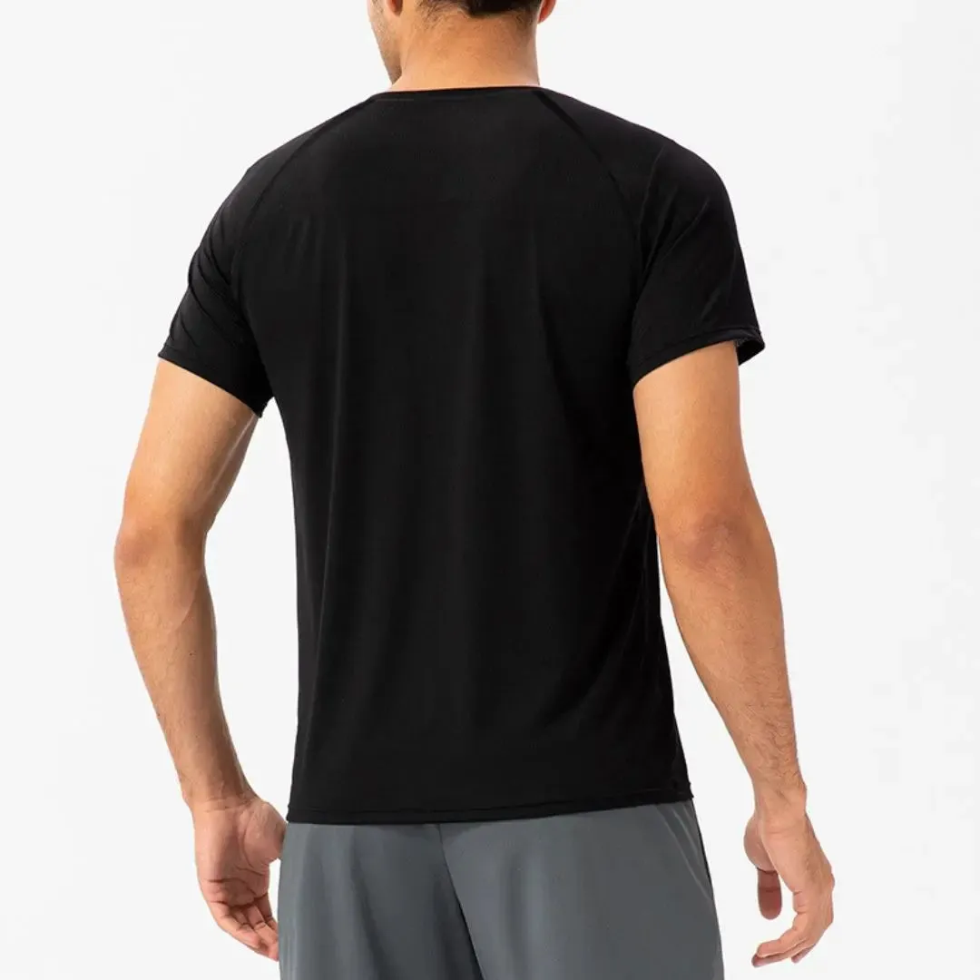 Black light material short sleeve t-shirts for men