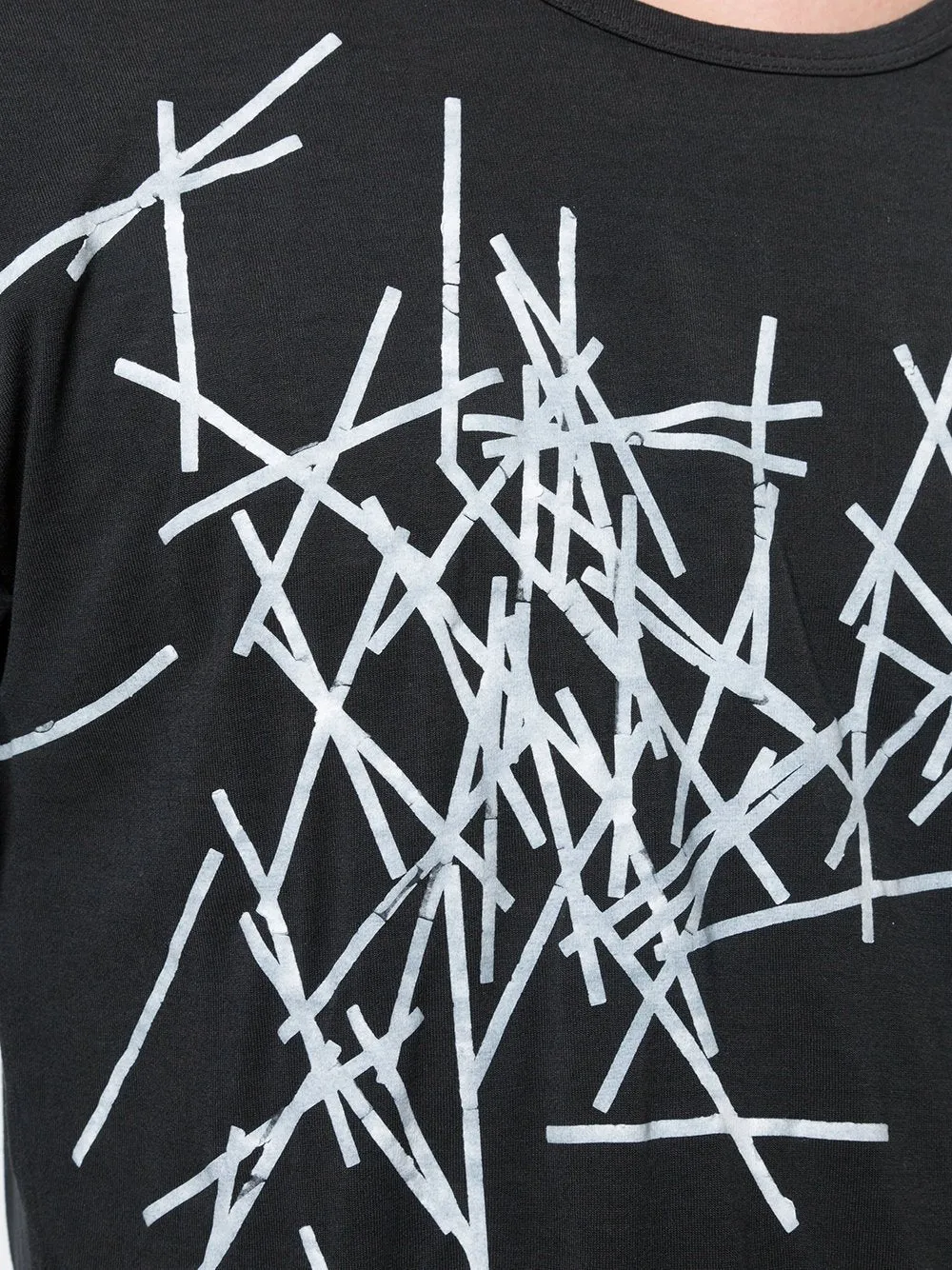 Black Print Detail T-Shirt
