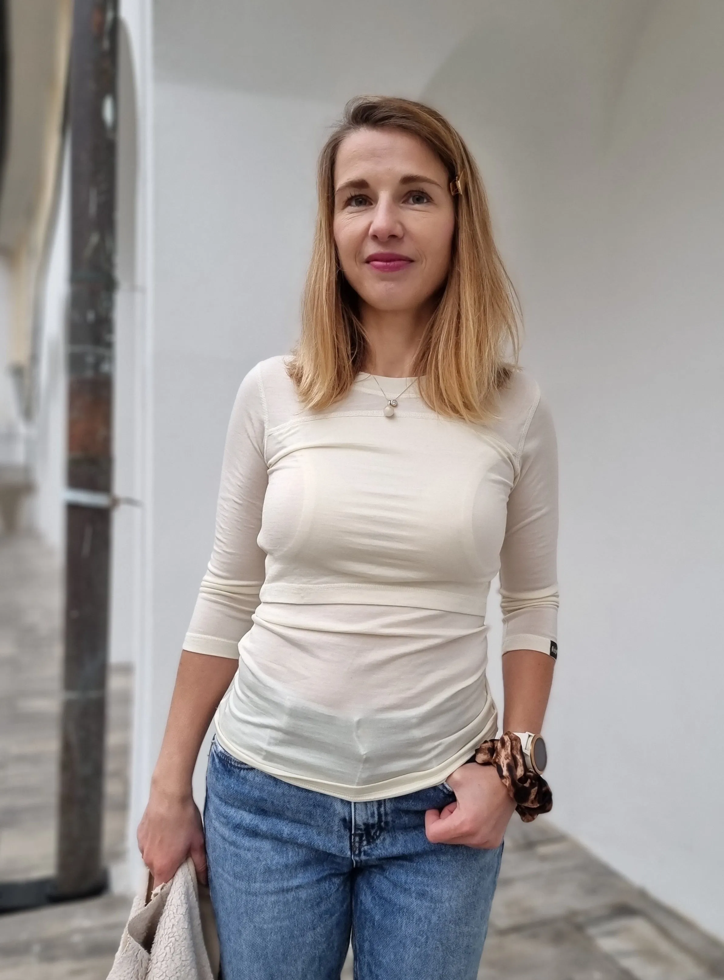 BREASTFEEDING CASUAL T-SHIRT - natural