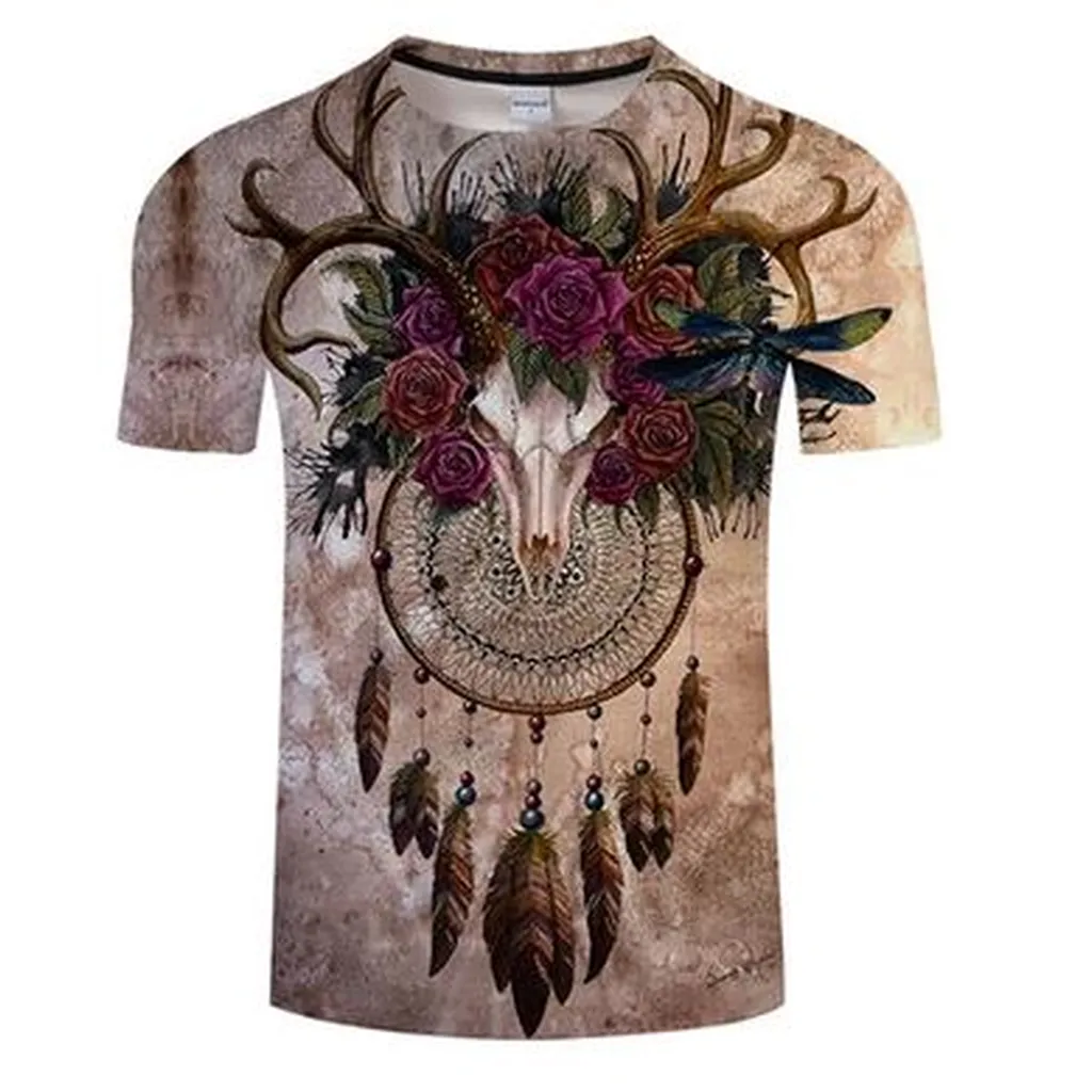 Bull Skull Dream Catcher 3D T-Shirt