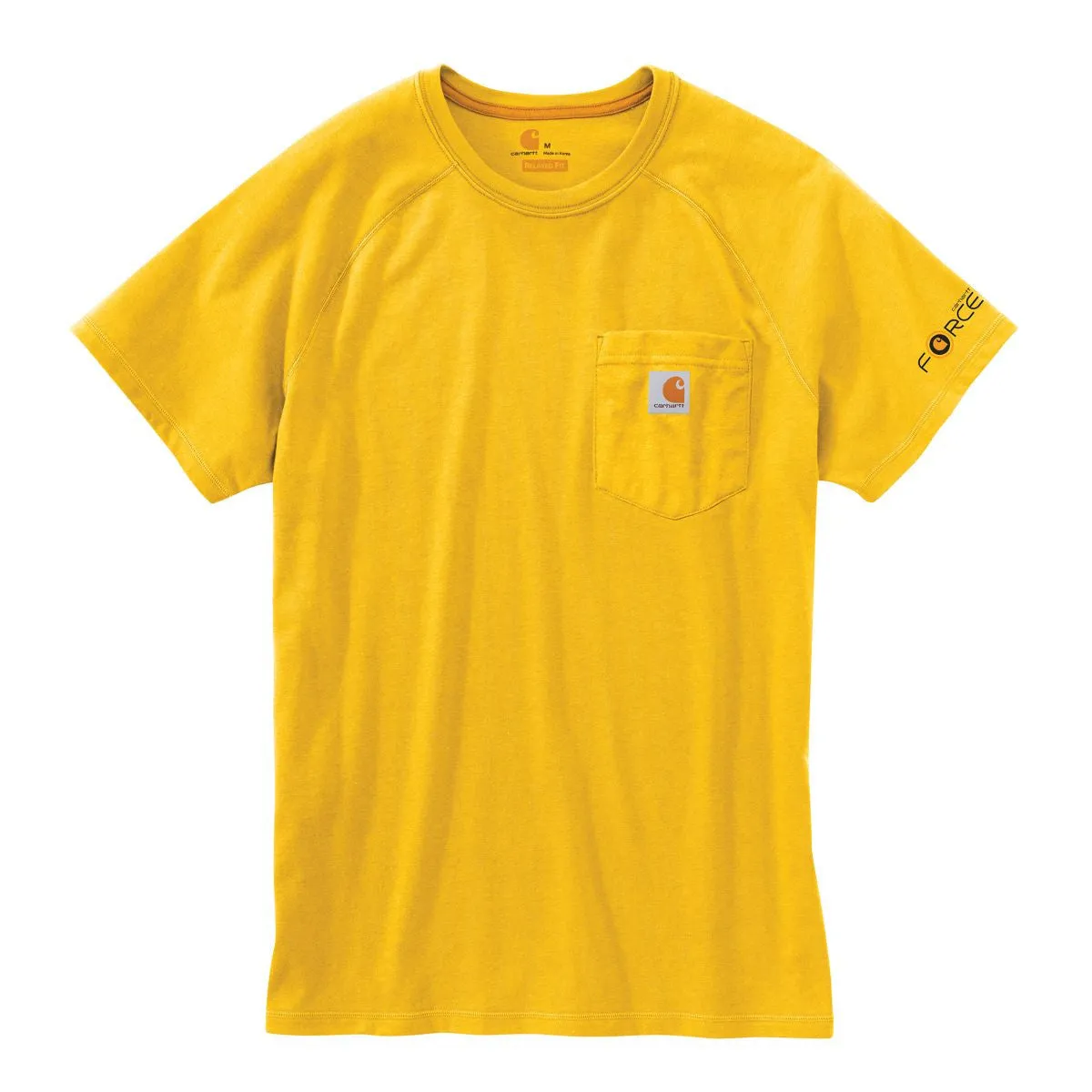 Carhartt Men's Tall Mustard Yellow Force Cotton S/S T-Shirt