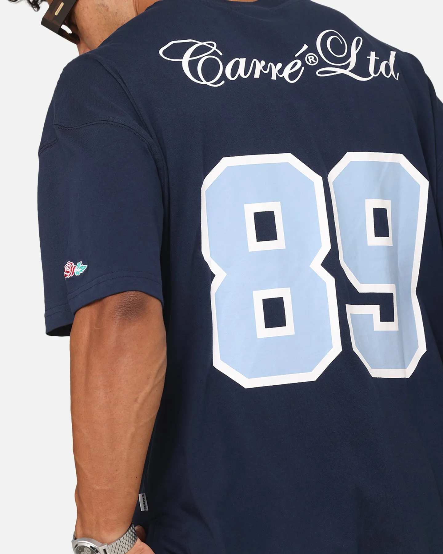 Carre Hitta Grid Iron T-Shirt Navy/Light Blue