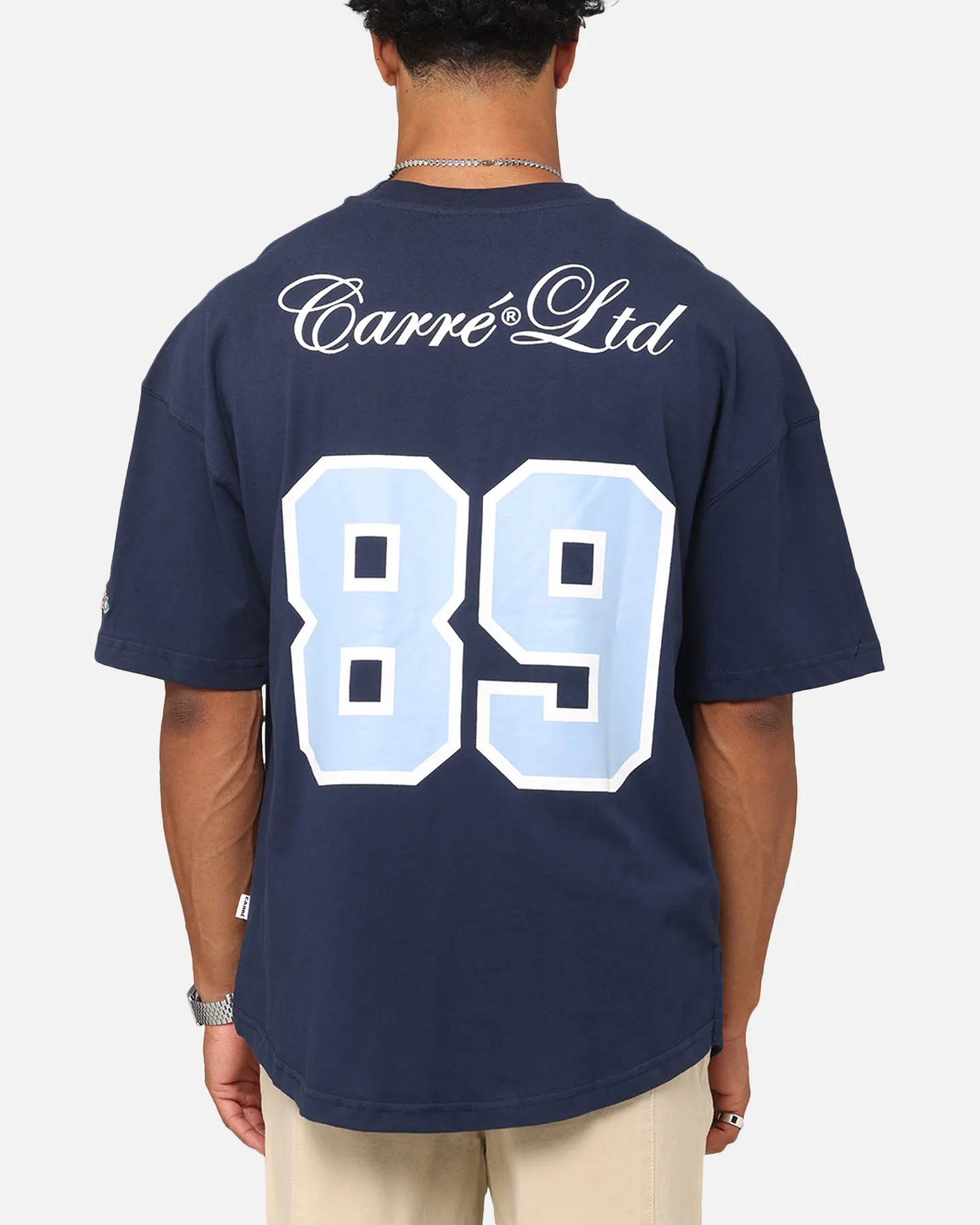 Carre Hitta Grid Iron T-Shirt Navy/Light Blue