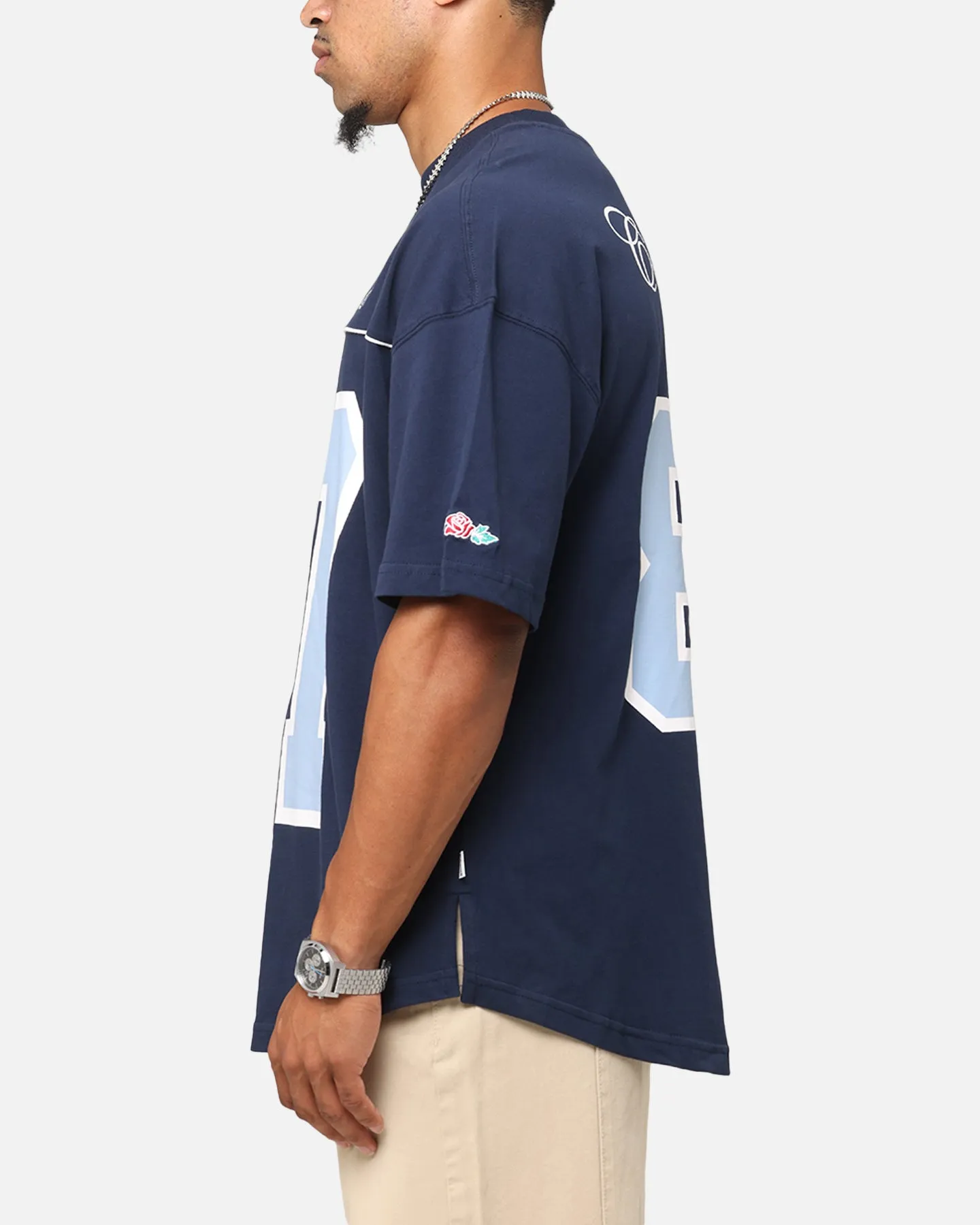 Carre Hitta Grid Iron T-Shirt Navy/Light Blue