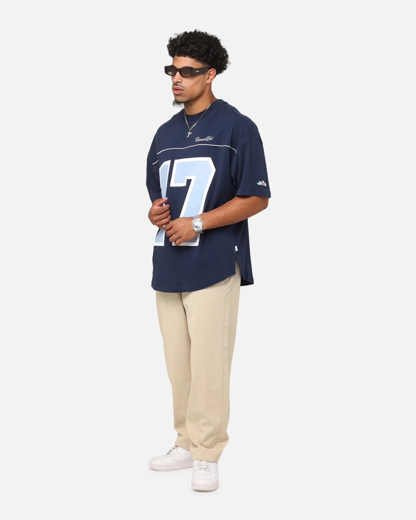 Carre Hitta Grid Iron T-Shirt Navy/Light Blue