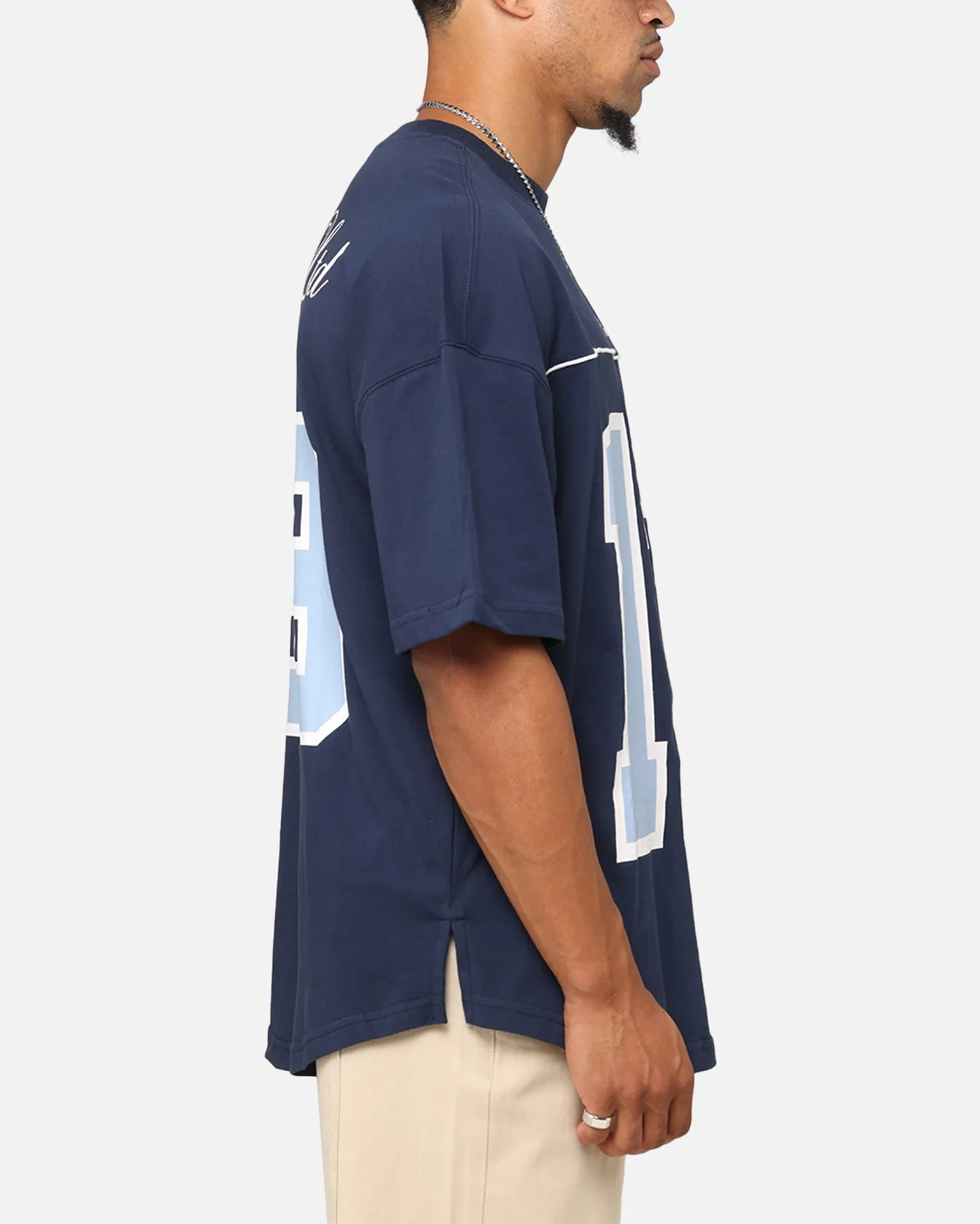 Carre Hitta Grid Iron T-Shirt Navy/Light Blue