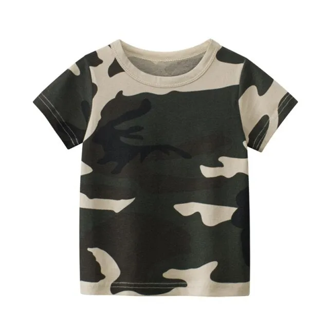 Cartoon T-shirts Kids Dinosaur Print