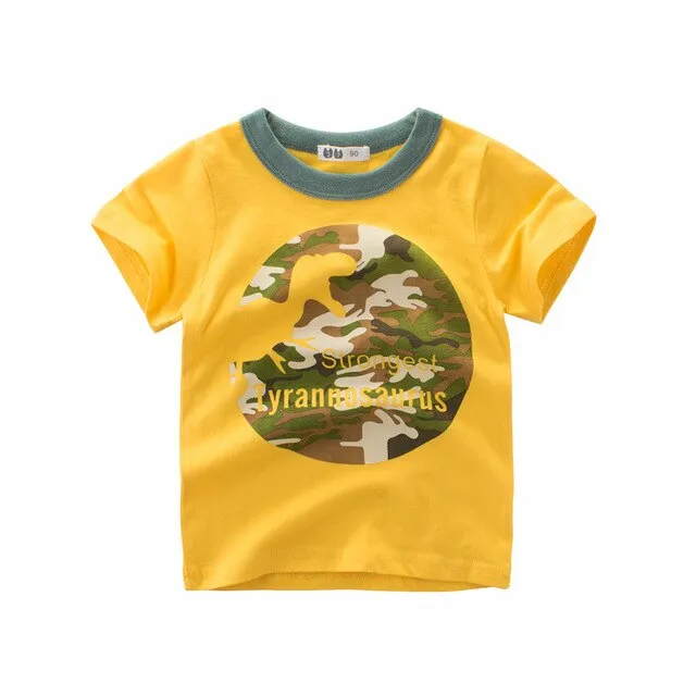 Cartoon T-shirts Kids Dinosaur Print