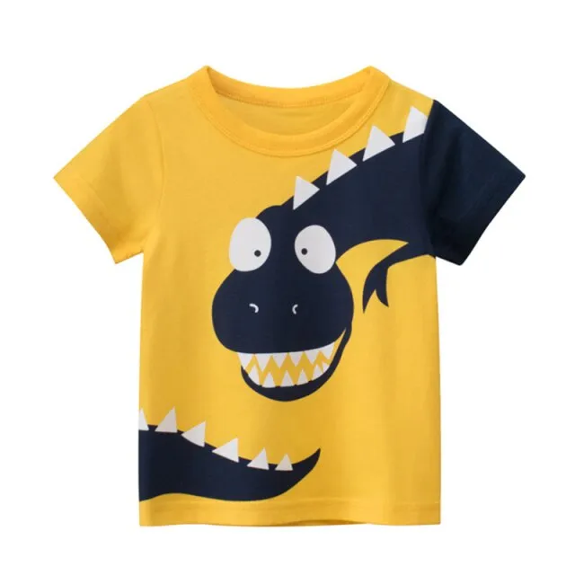 Cartoon T-shirts Kids Dinosaur Print