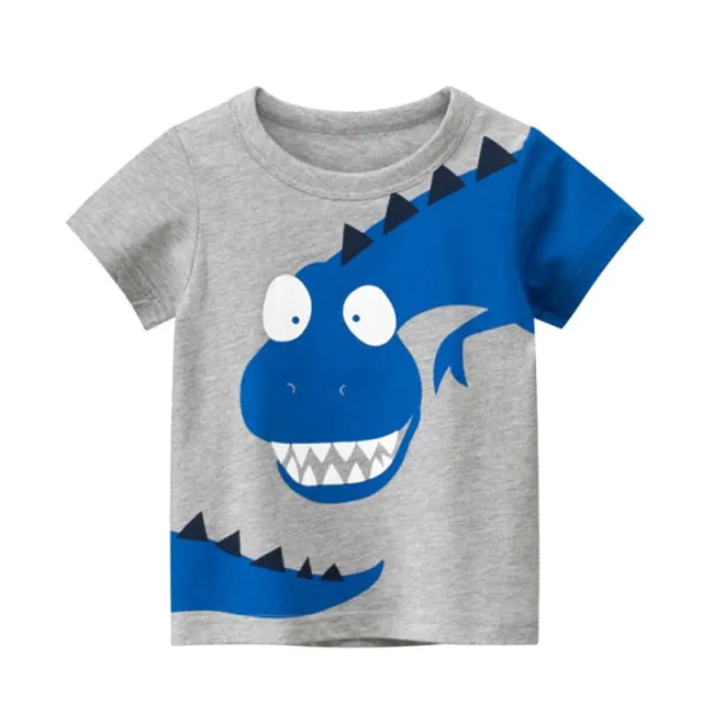 Cartoon T-shirts Kids Dinosaur Print