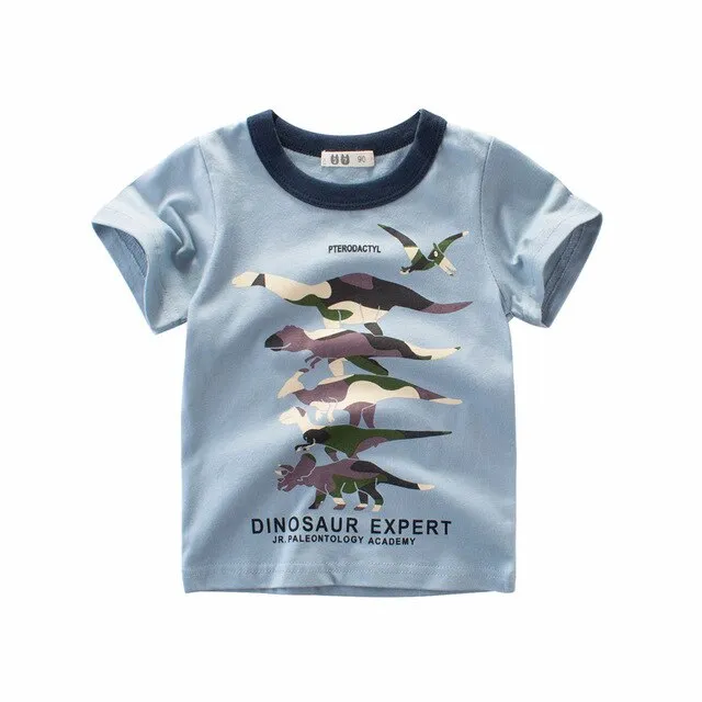 Cartoon T-shirts Kids Dinosaur Print