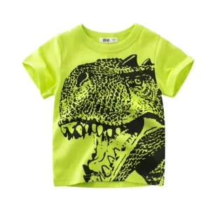 Cartoon T-shirts Kids Dinosaur Print