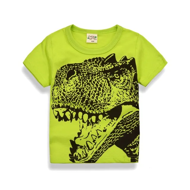 Cartoon T-shirts Kids Dinosaur Print