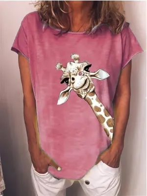 Casual Giraffe Animal Lovers T-Shirt