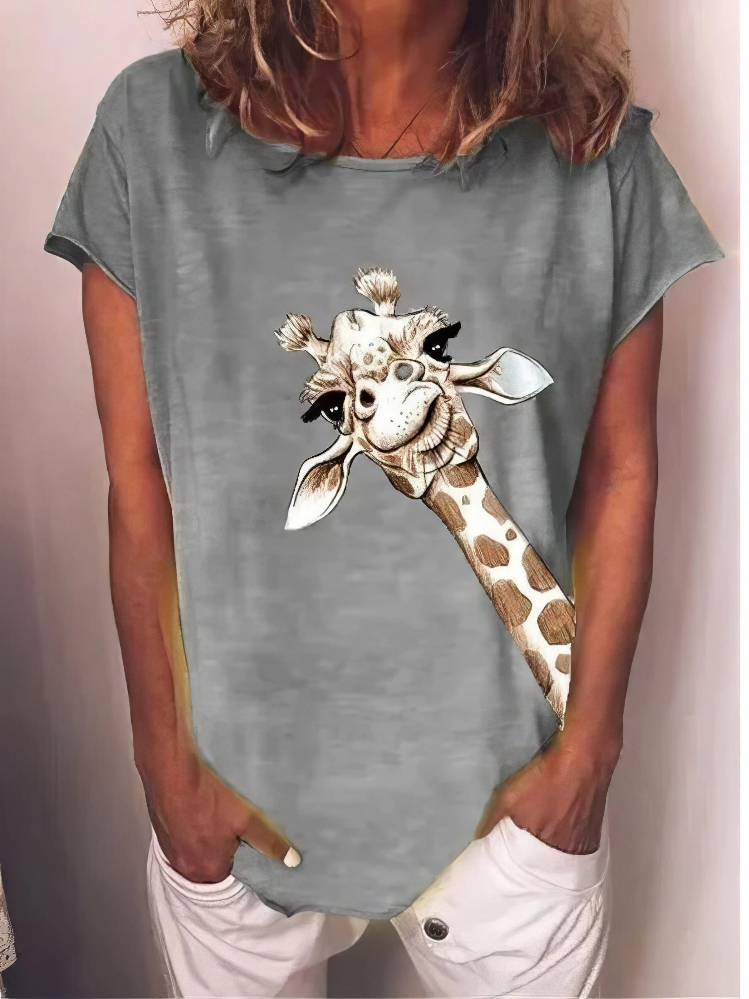 Casual Giraffe Animal Lovers T-Shirt
