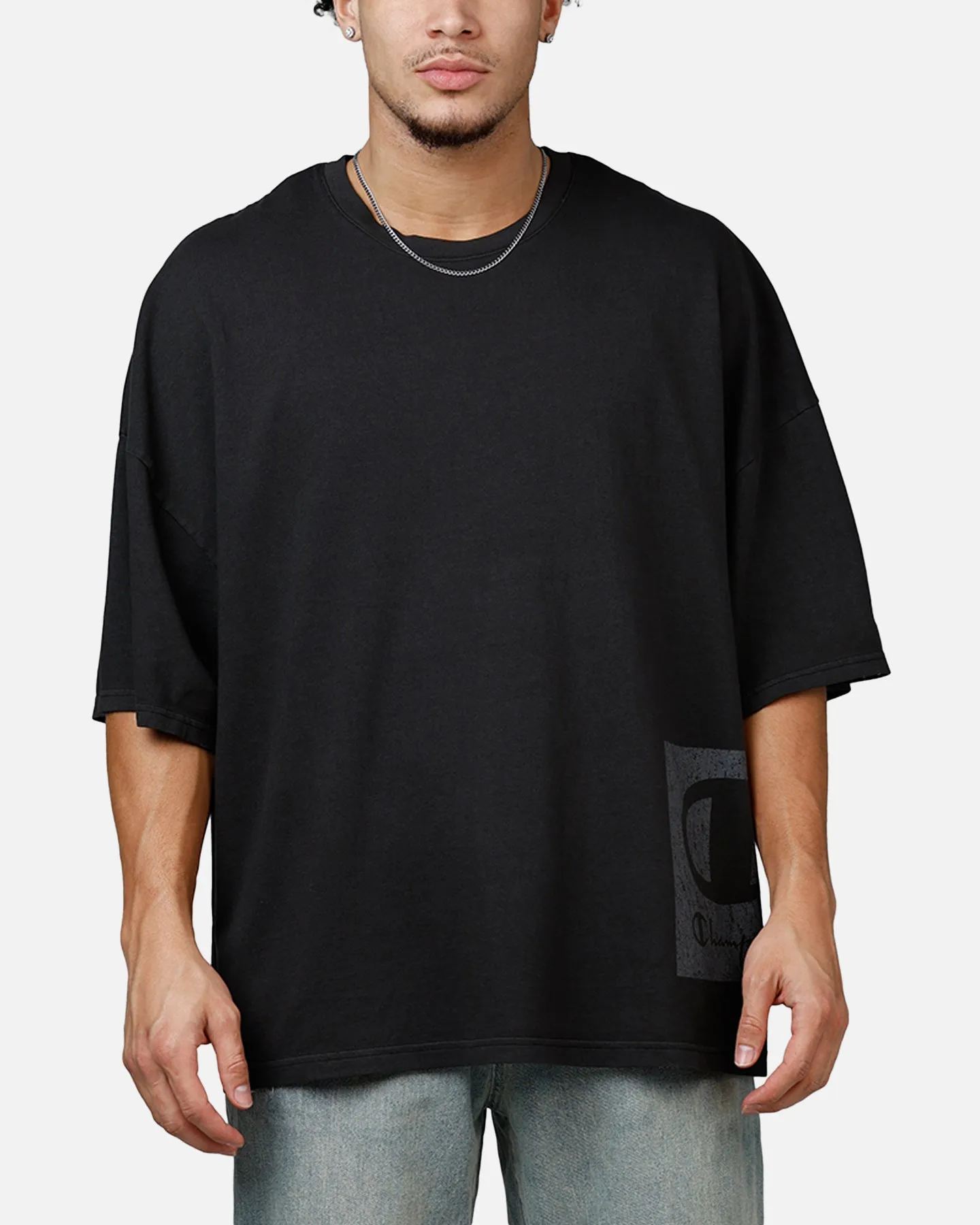 Champion Mega Jocktag Scrip T-Shirt Black