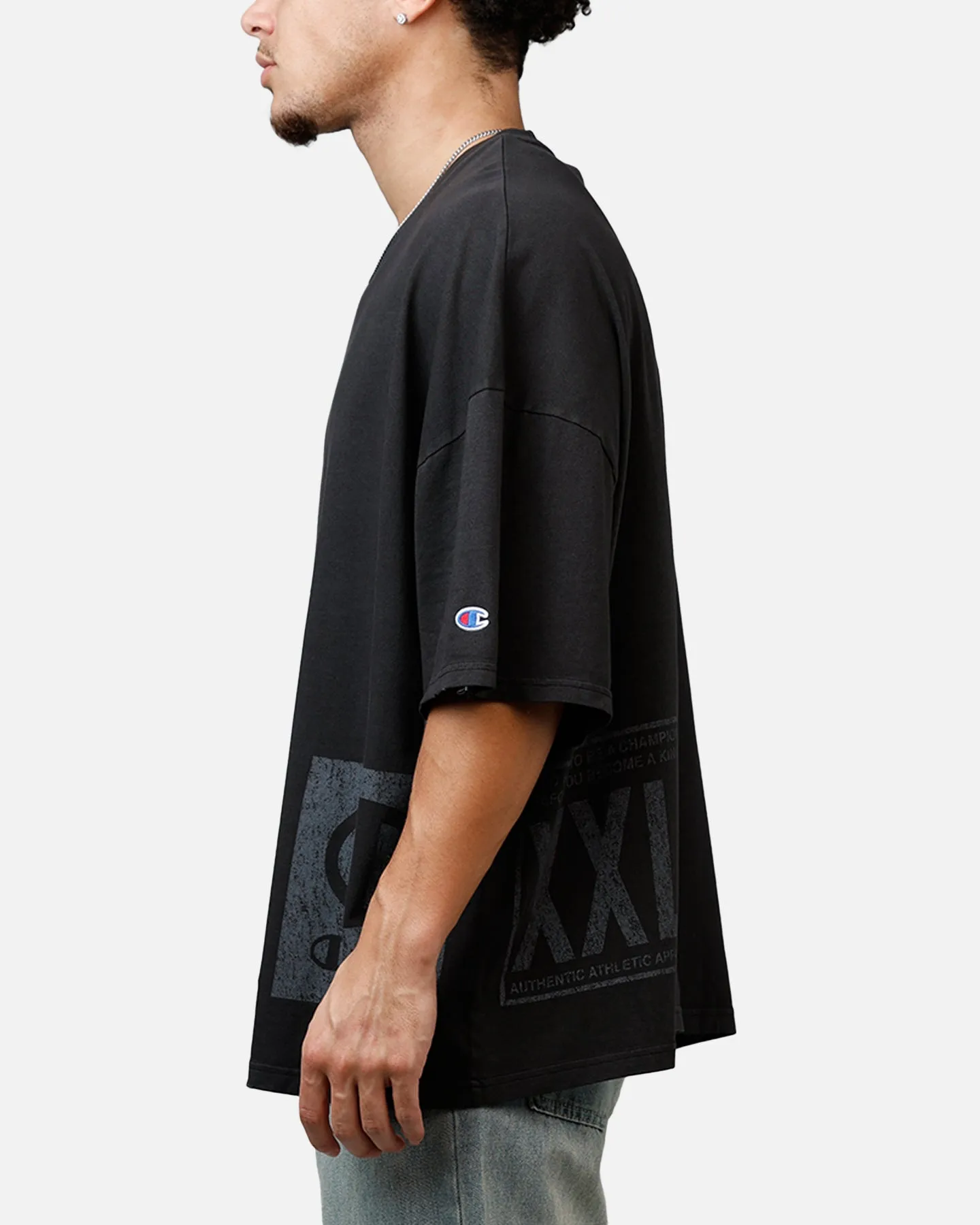 Champion Mega Jocktag Scrip T-Shirt Black