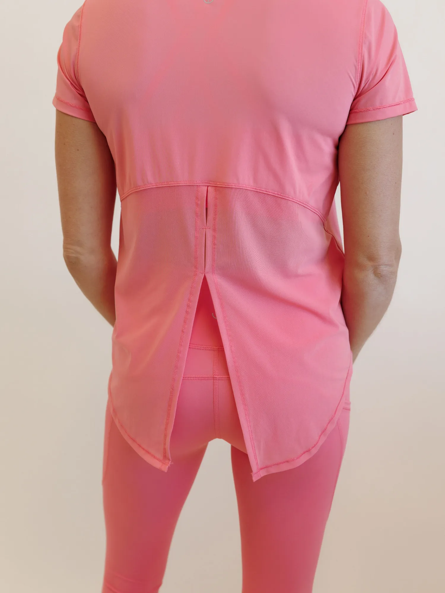 Cherry Blossom "Reese" Quick Dry Mesh Tie Back Tee