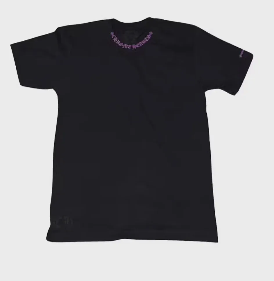 Chrome Hearts Psych Purple Neck Logo Pocket T-Shirt - Black