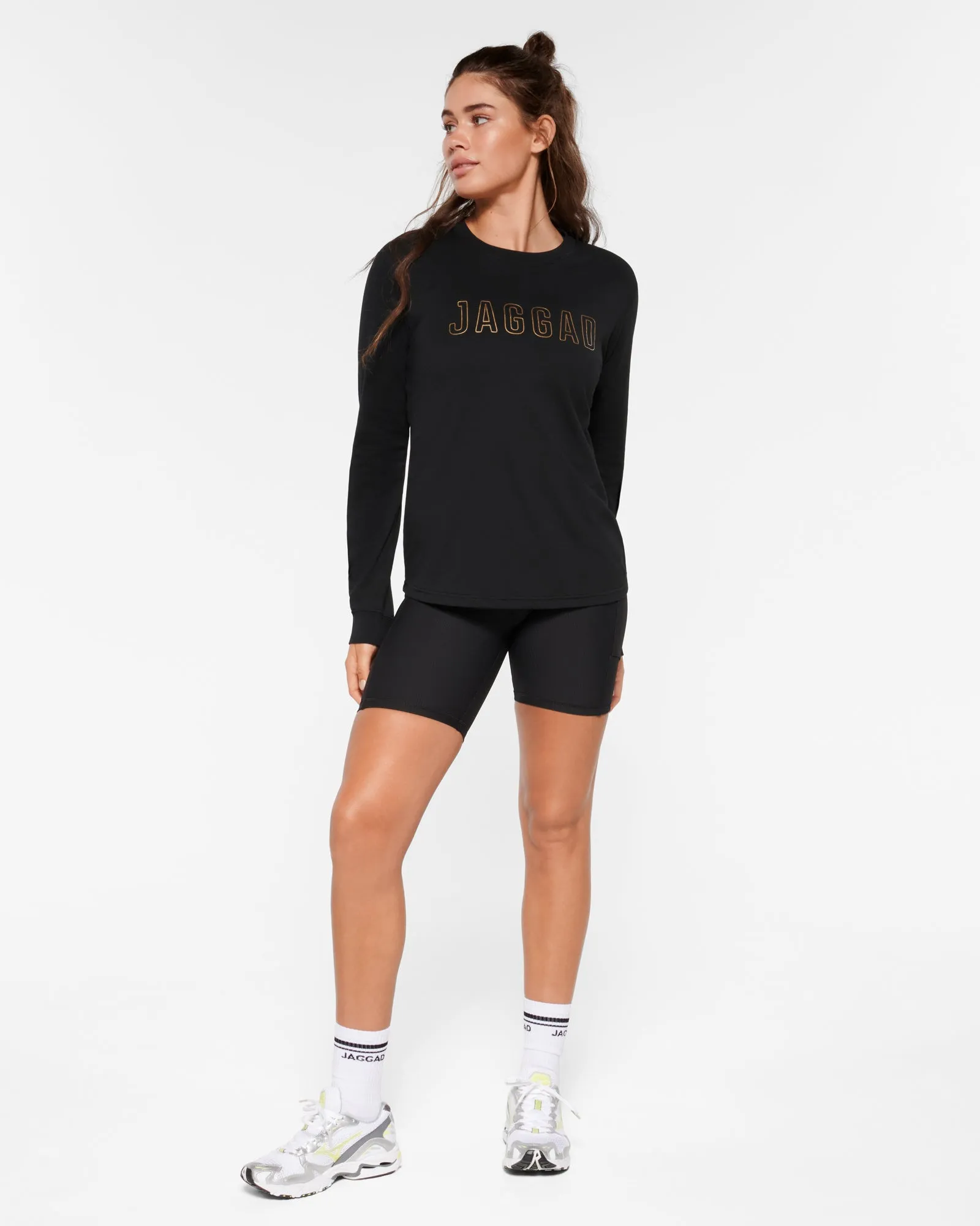 CLASSIC KEYLINE LONG SLEEVE TEE BLACK GOLD LOGO