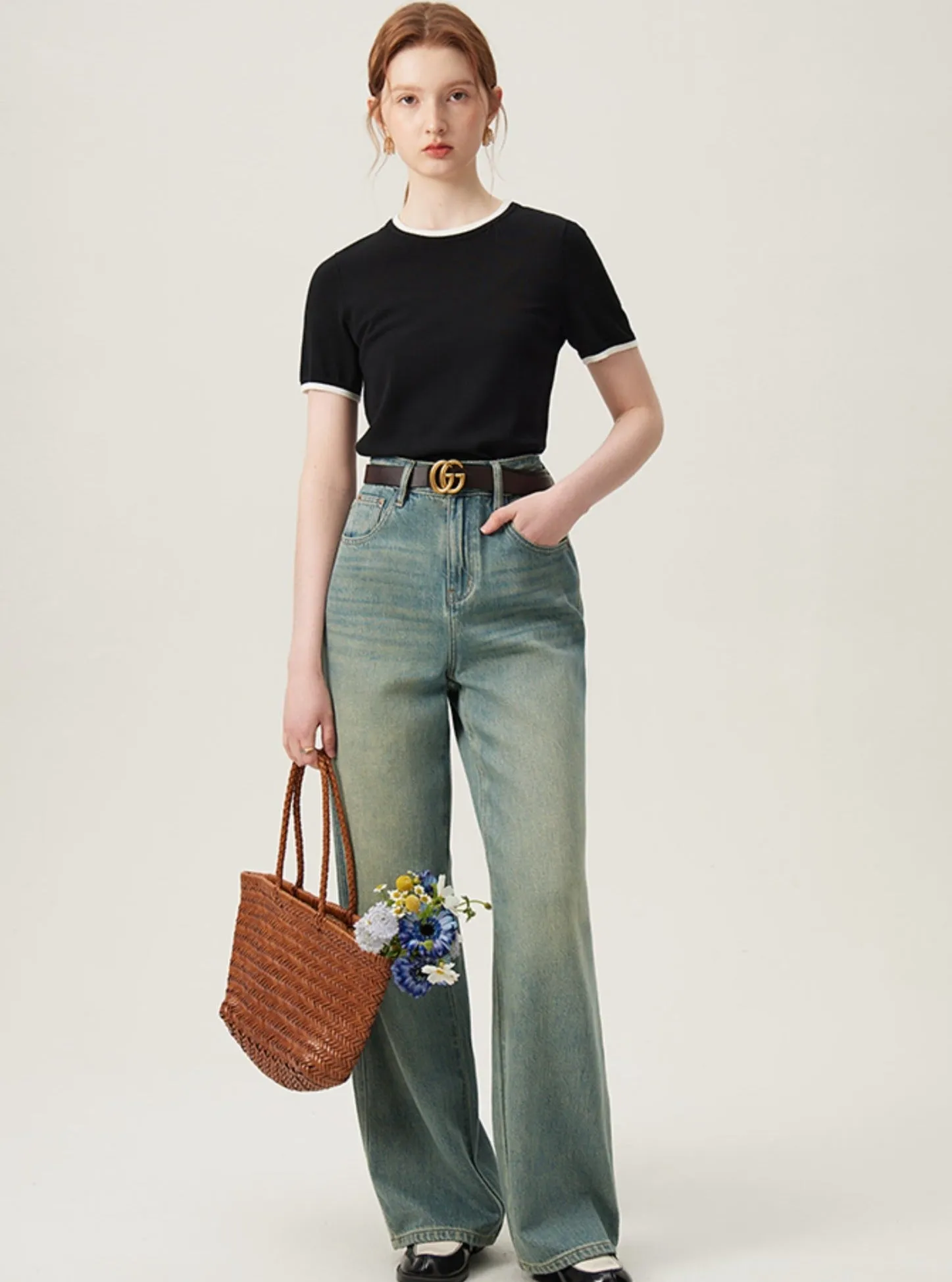 Contrast Edge Basic Everyday T-shirt