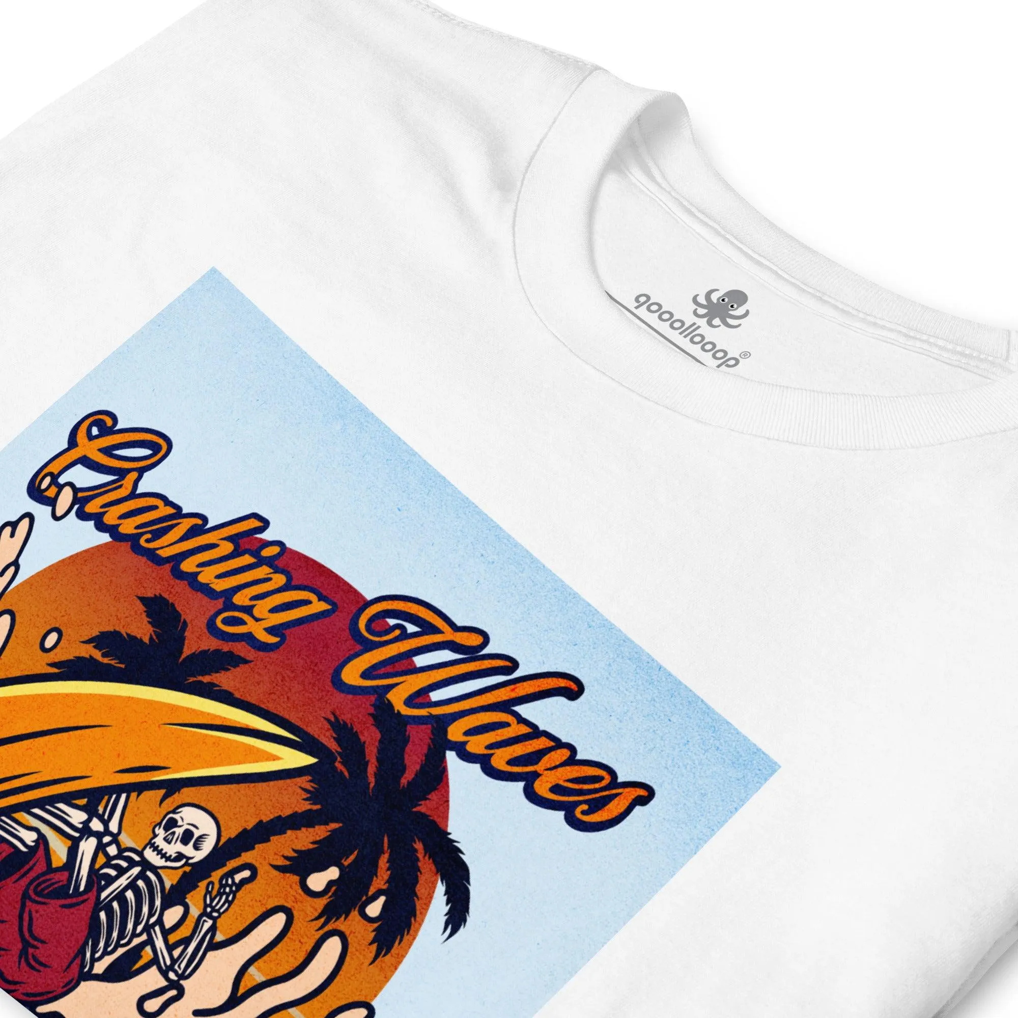 Crashing Waves Sunset Surfing | Unisex Soft Style T-Shirt