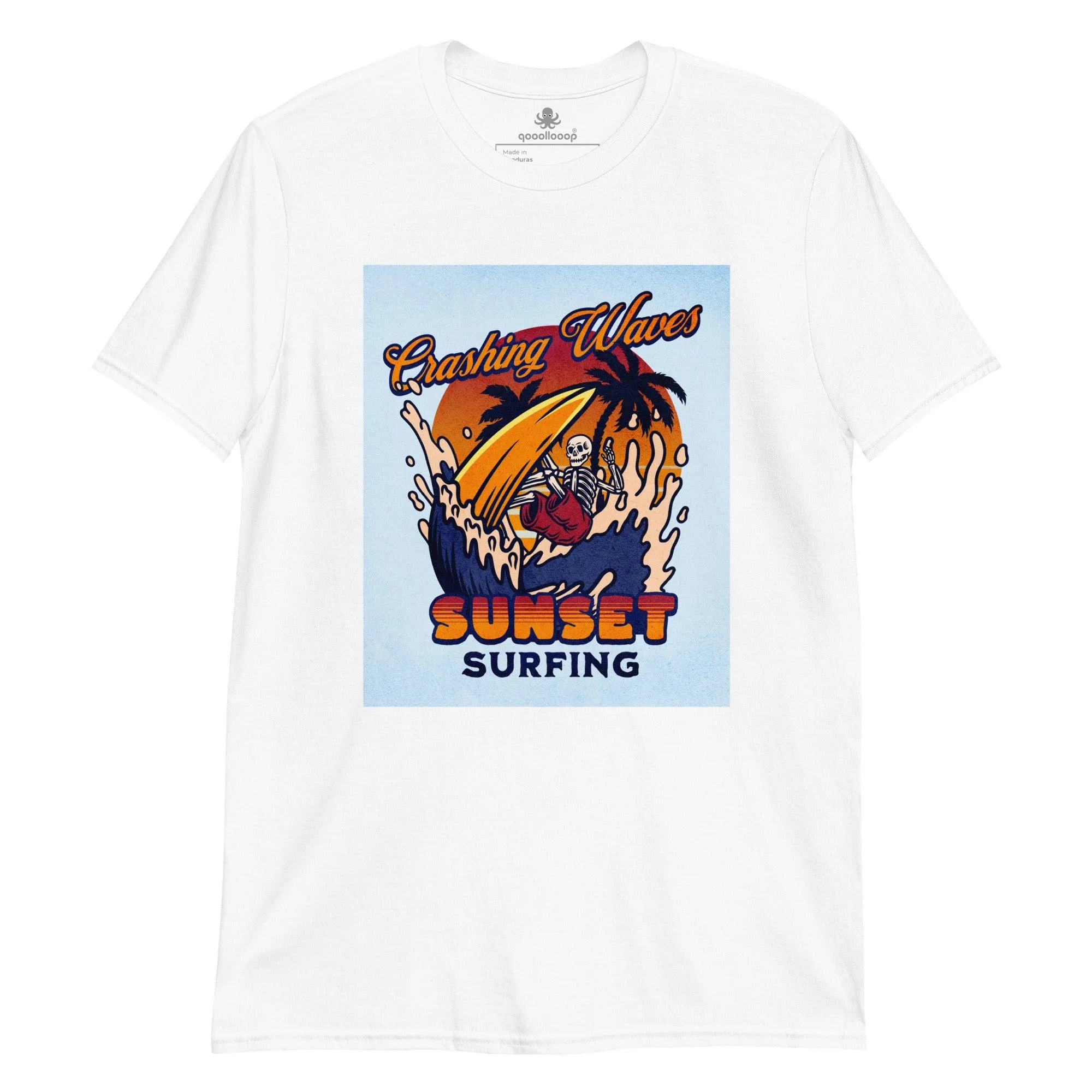 Crashing Waves Sunset Surfing | Unisex Soft Style T-Shirt