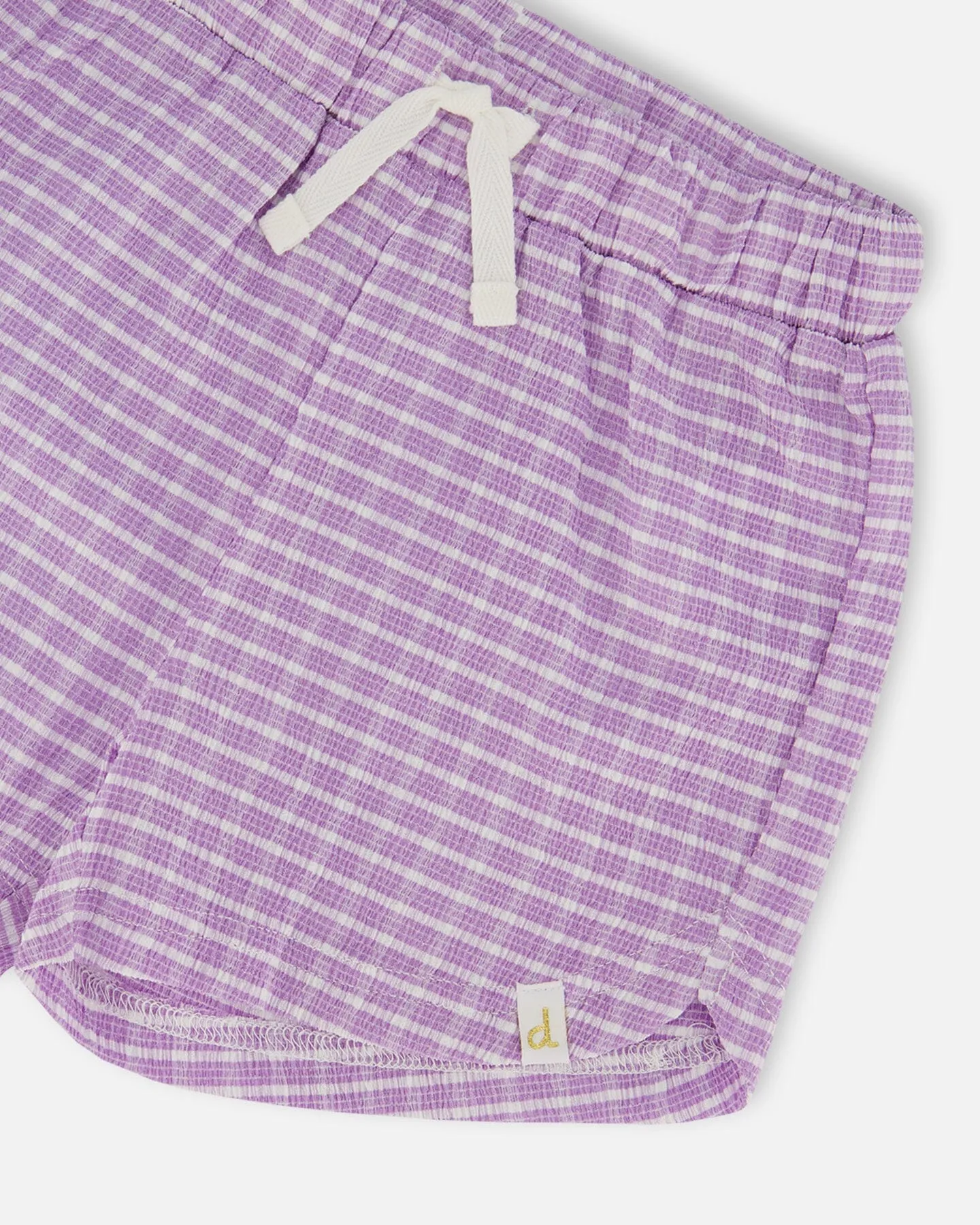 Crinkle Short White Checkered Lilac