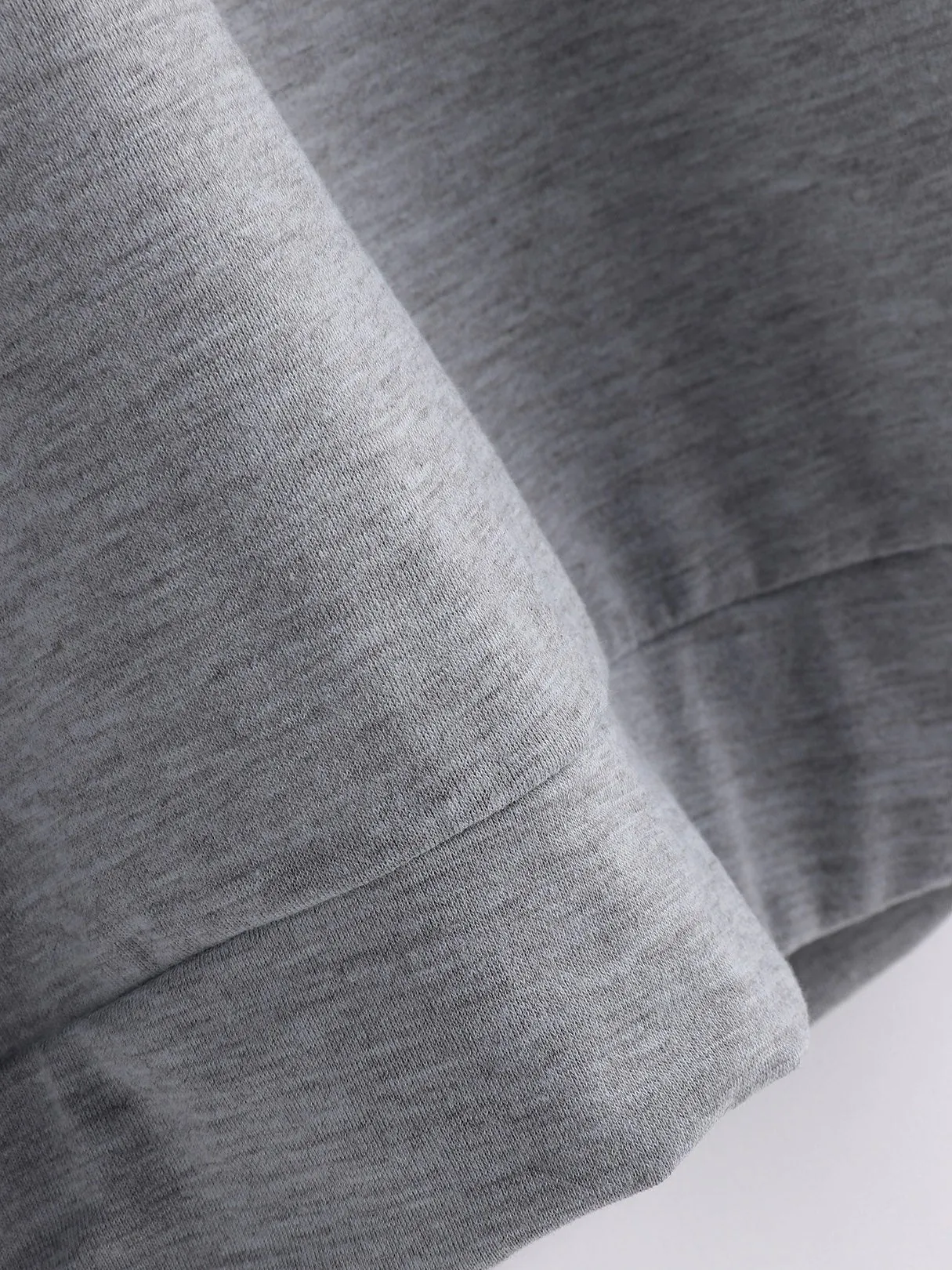 Custom Round Neck One Shoulder Plain Lace Long Sleeve Grey T-Shirts