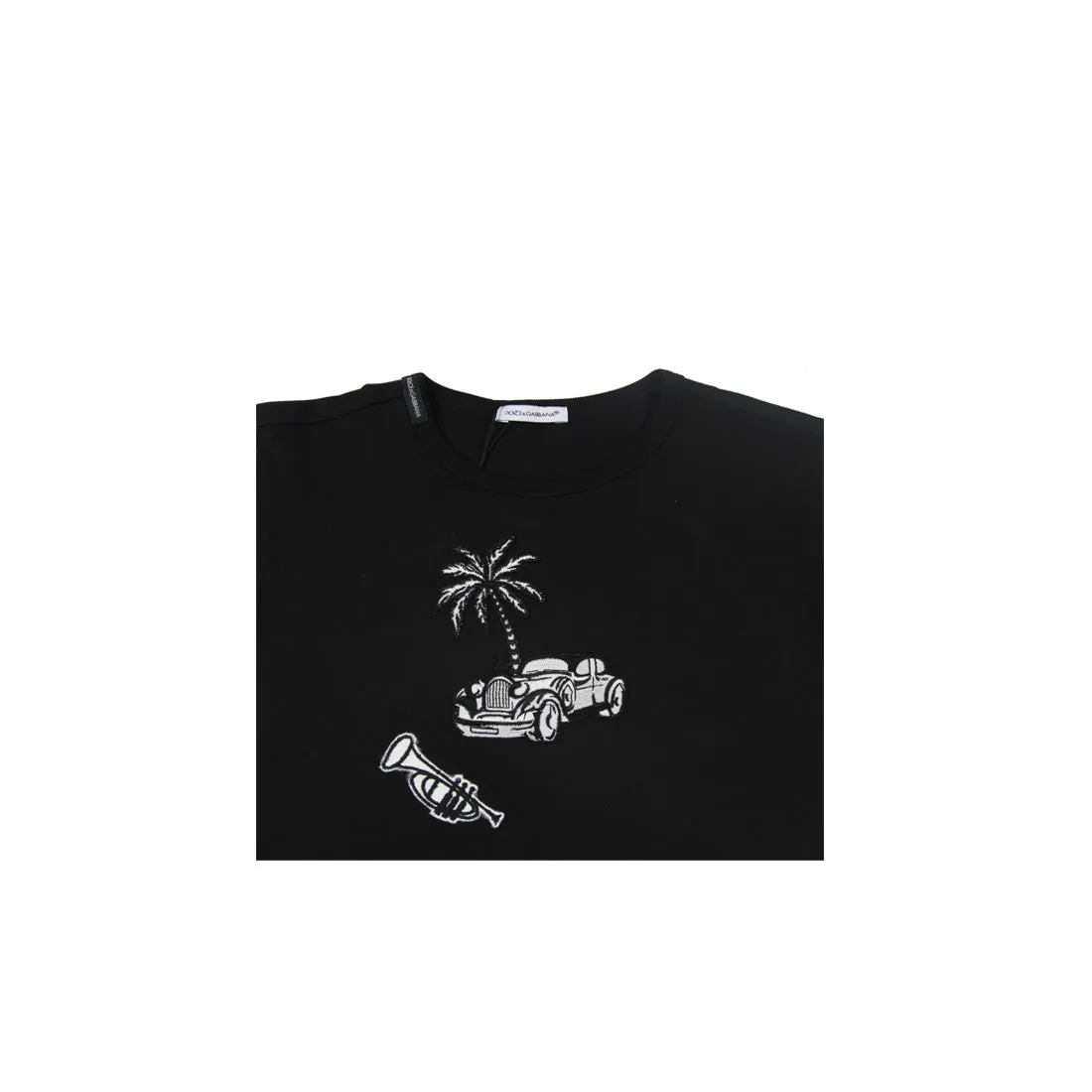 Dolce & Gabbana Embroidered Black T-Shirt