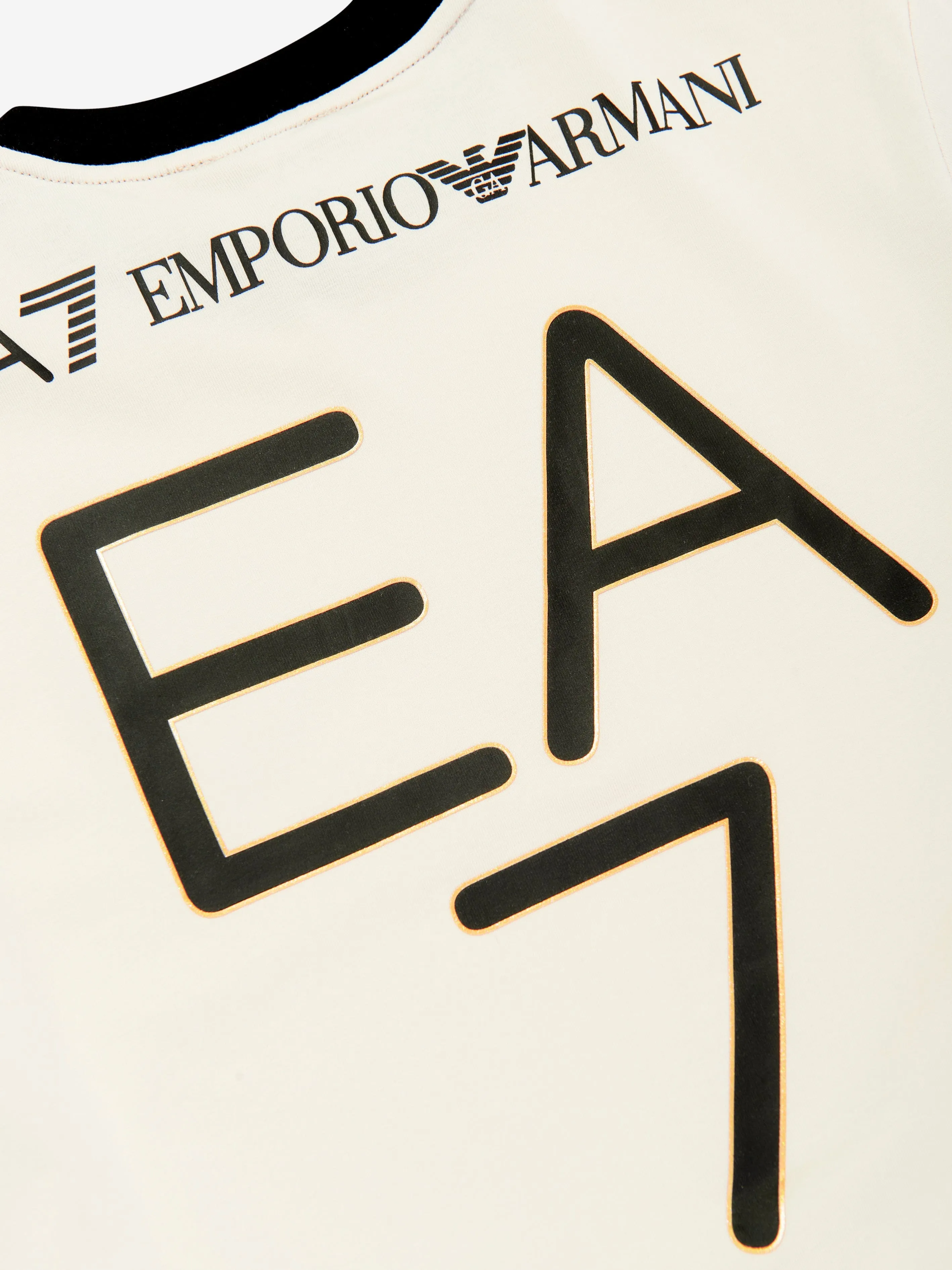 EA7 Emporio Armani Boys Anniversary T-Shirt in Beige