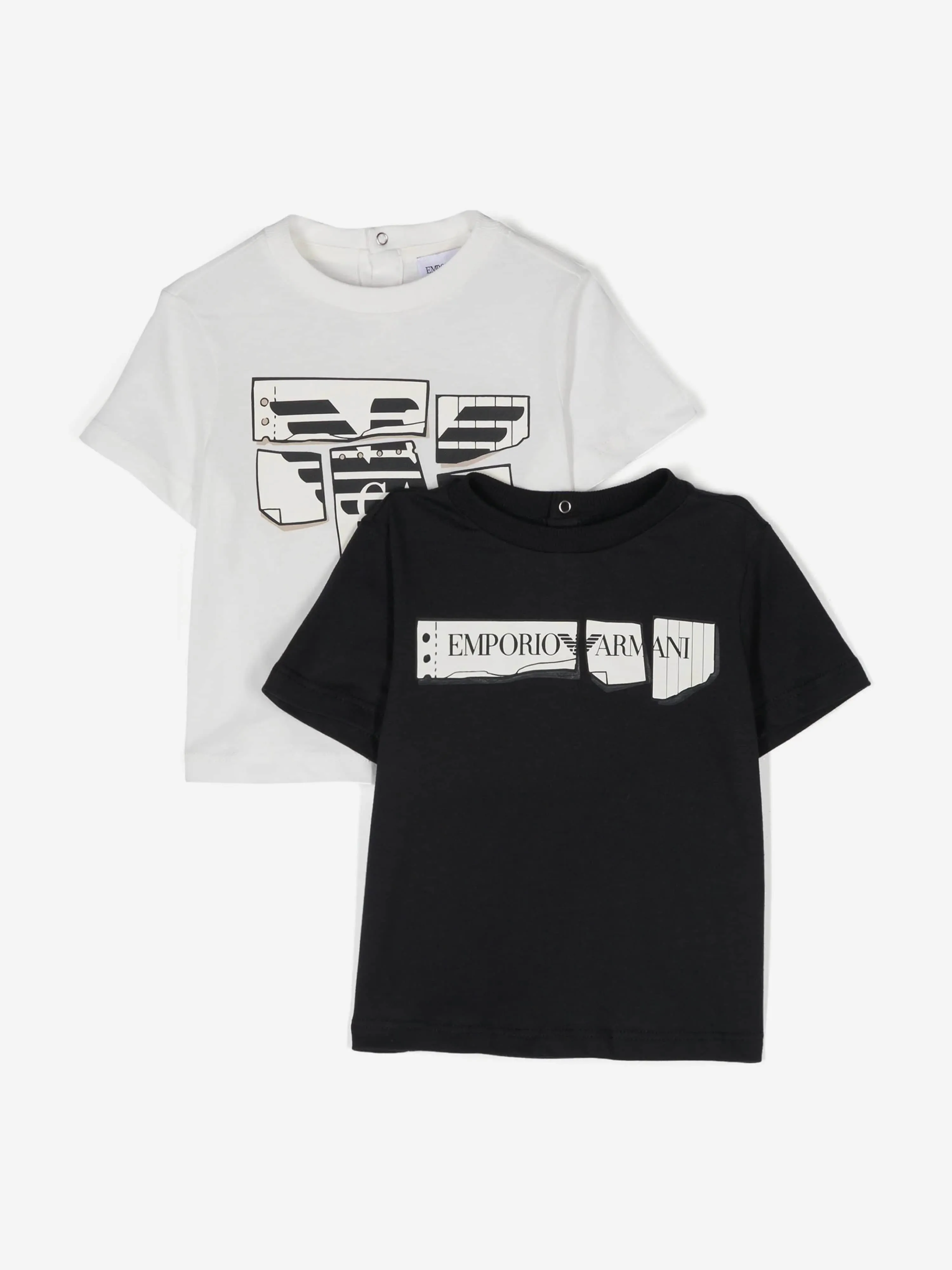 Emporio Armani Baby Boys 2 Pack T-Shirts Set in White