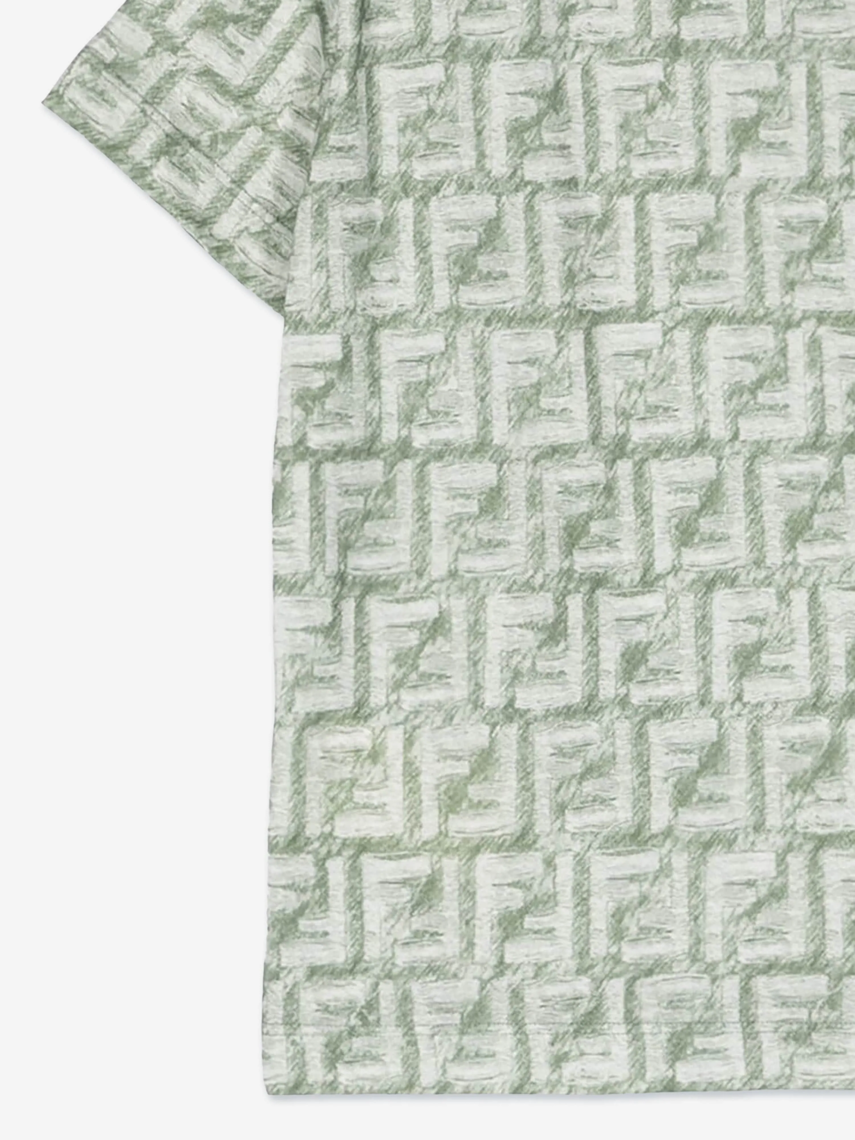 Fendi Boys FF Logo T-Shirt in Green