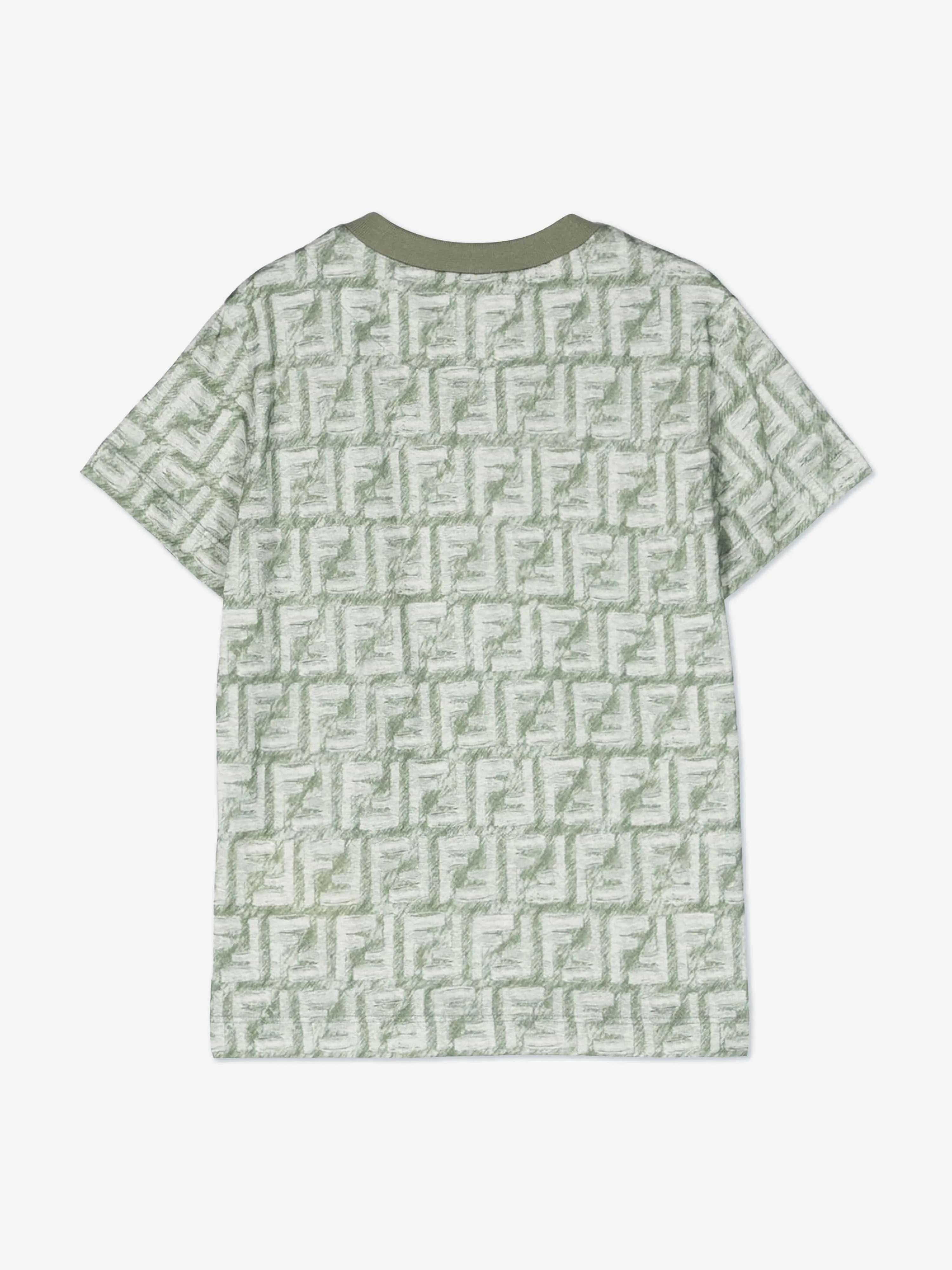 Fendi Boys FF Logo T-Shirt in Green