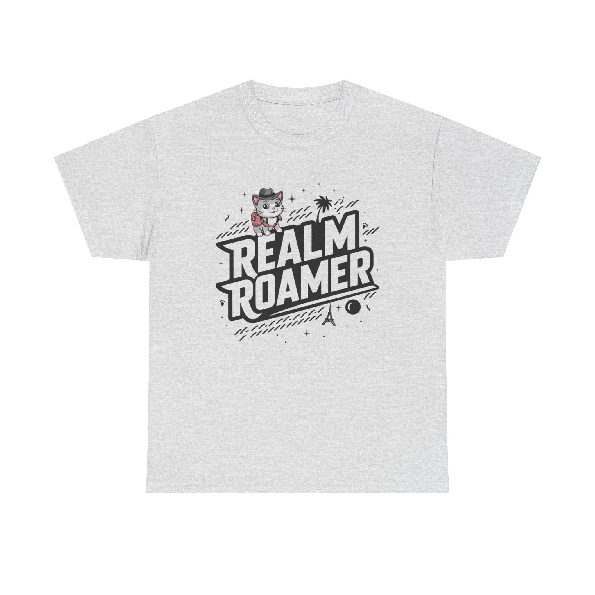Funny Cat Realm Roamer Travel Vacation Gift Men Kids Women Tee Funny Cat T-Shirt
