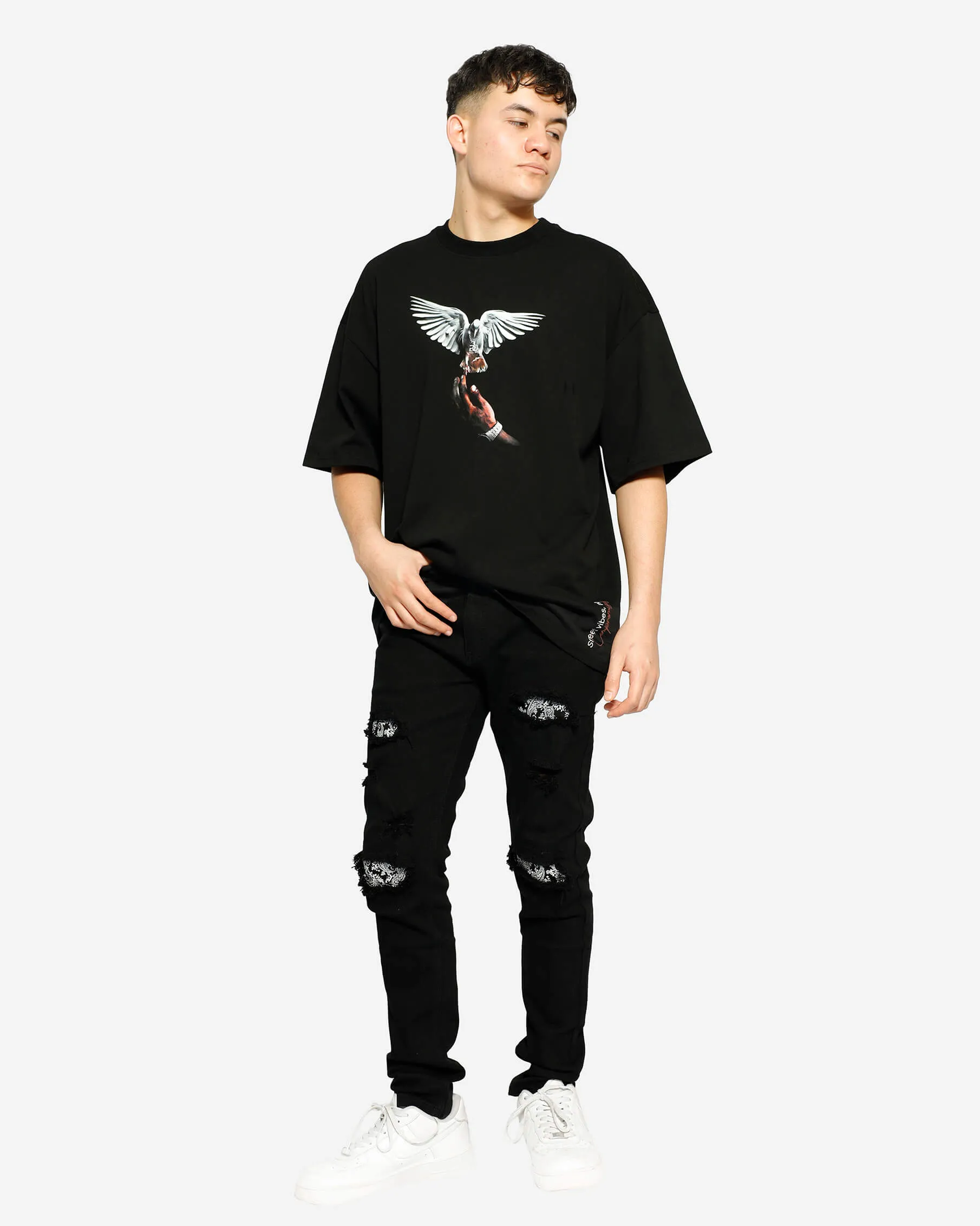 GD Pigeon Black Oversized T-Shirt