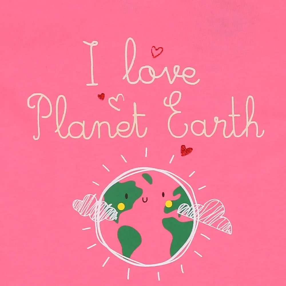 Girls T-Shirt Earth - Pink