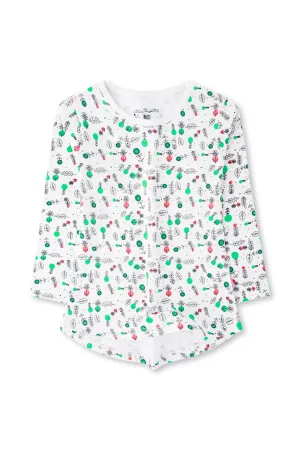 Girls White Printed T-shirt